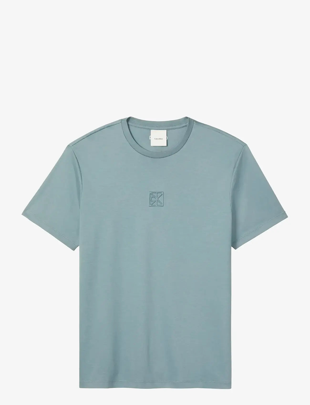 Calvin Klein - SS SUPIMA EMBLEM LOGO TEE - kortærmede t-shirts - frosted spruce - 1