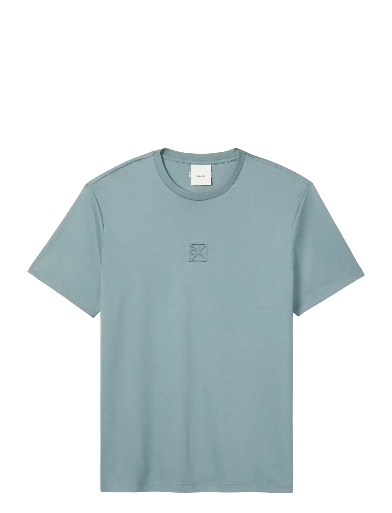 Calvin Klein SS SUPIMA EMBLEM LOGO TEE - Calvin Klein - FROSTED SPRUCE / blue