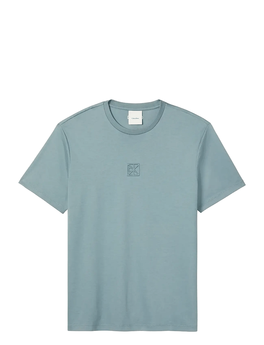 Calvin Klein - SS SUPIMA EMBLEM LOGO TEE - kortærmede t-shirts - frosted spruce - 1