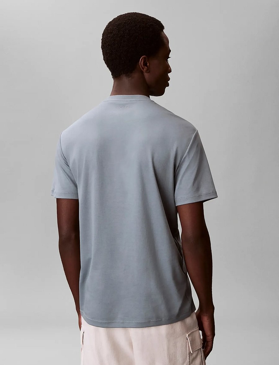 Calvin Klein - SS SUPIMA EMBLEM LOGO TEE - kortærmede t-shirts - frosted spruce - 2