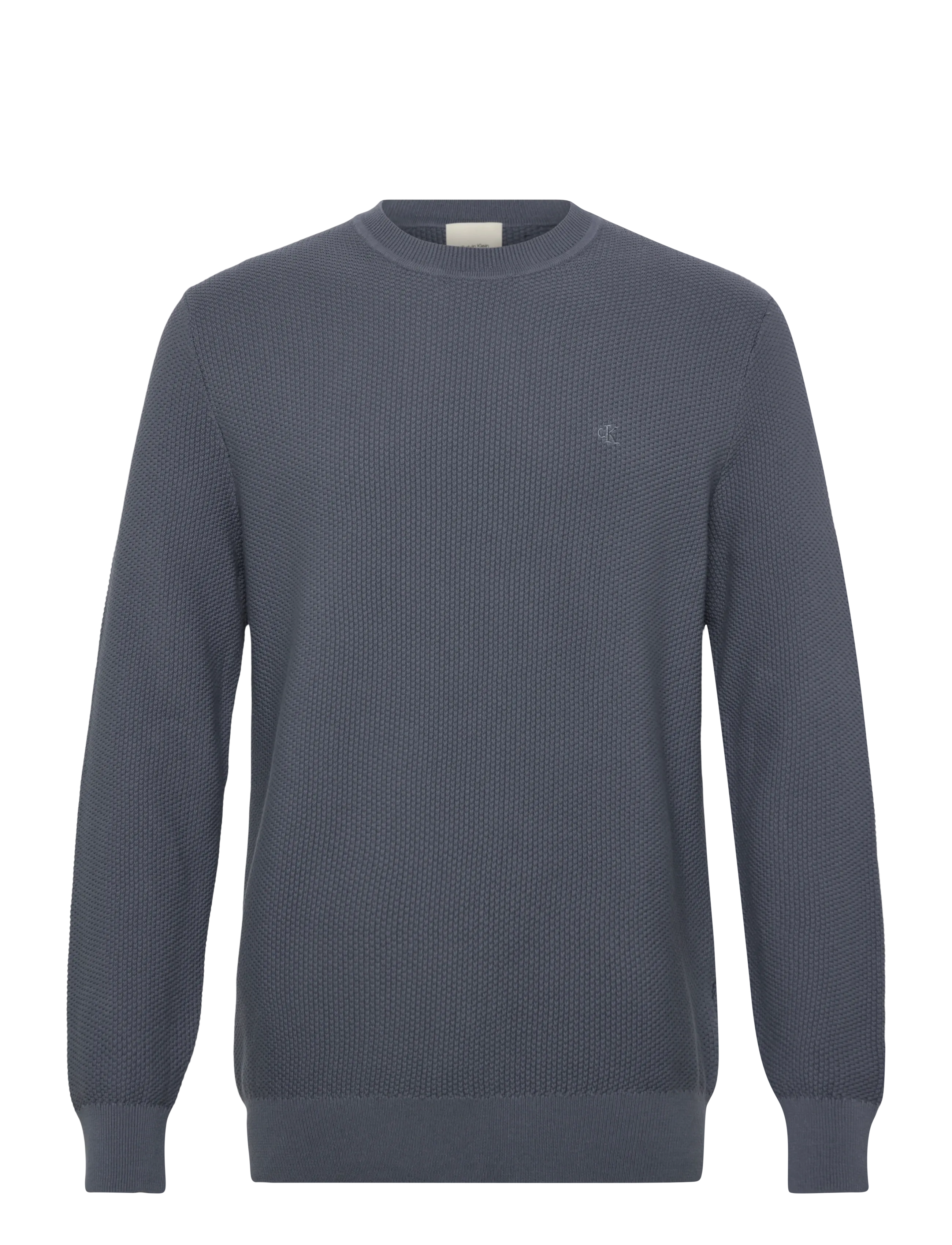 Calvin Klein LS TEXTURED COTTON CREWNK SWEATE - Knitwear - ANCHOR NAVY / navy