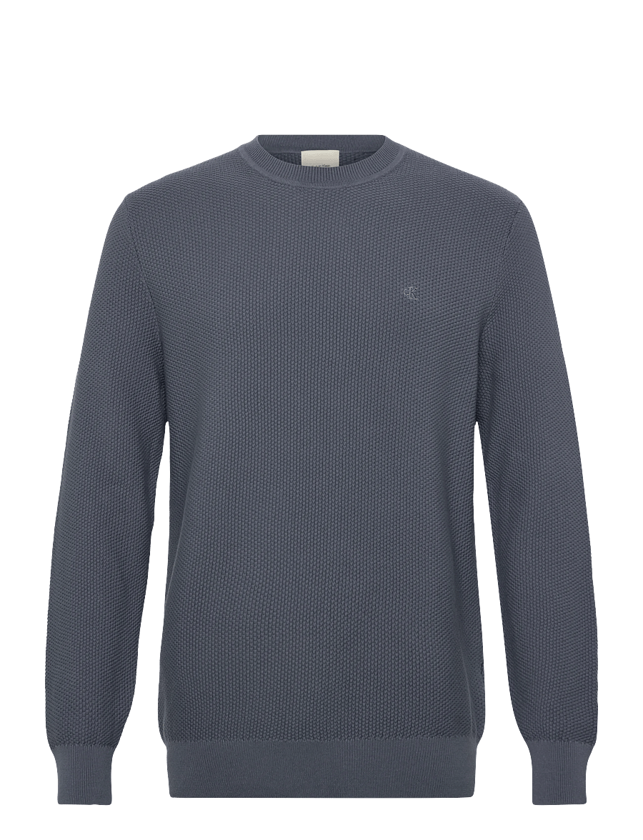 Calvin Klein - LS TEXTURED COTTON CREWNK SWEATE - rundhals - anchor navy - 1