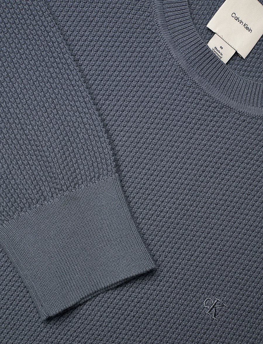 Calvin Klein - LS TEXTURED COTTON CREWNK SWEATE - rundhals - anchor navy - 5