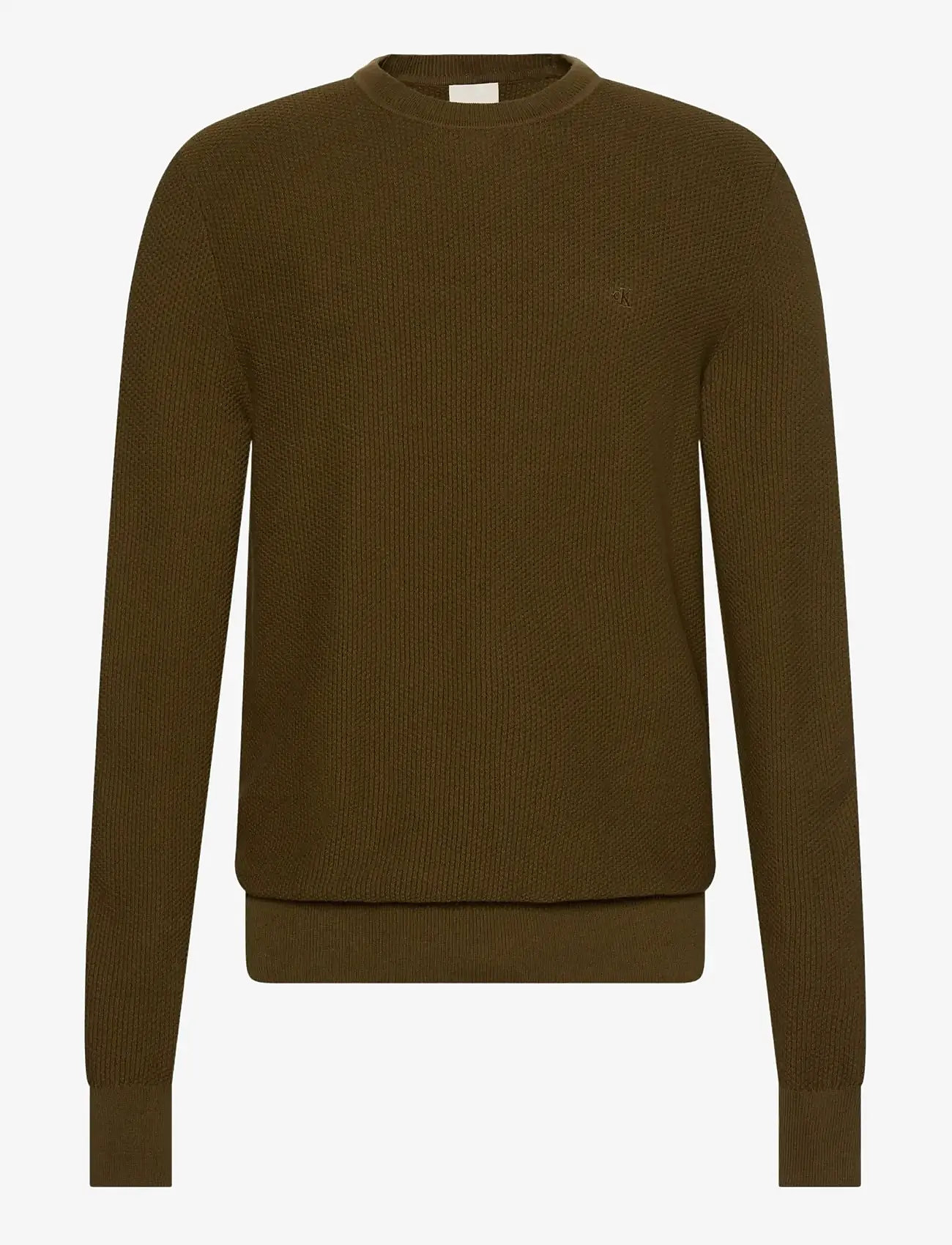 Calvin Klein - LS TEXTURED COTTON CREWNK SWEATE - rundhalsad - crude green - 1