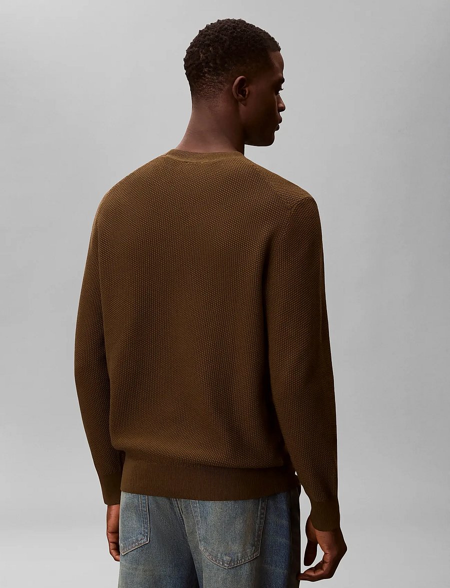 Calvin Klein - LS TEXTURED COTTON CREWNK SWEATE - rund hals - crude green - 2