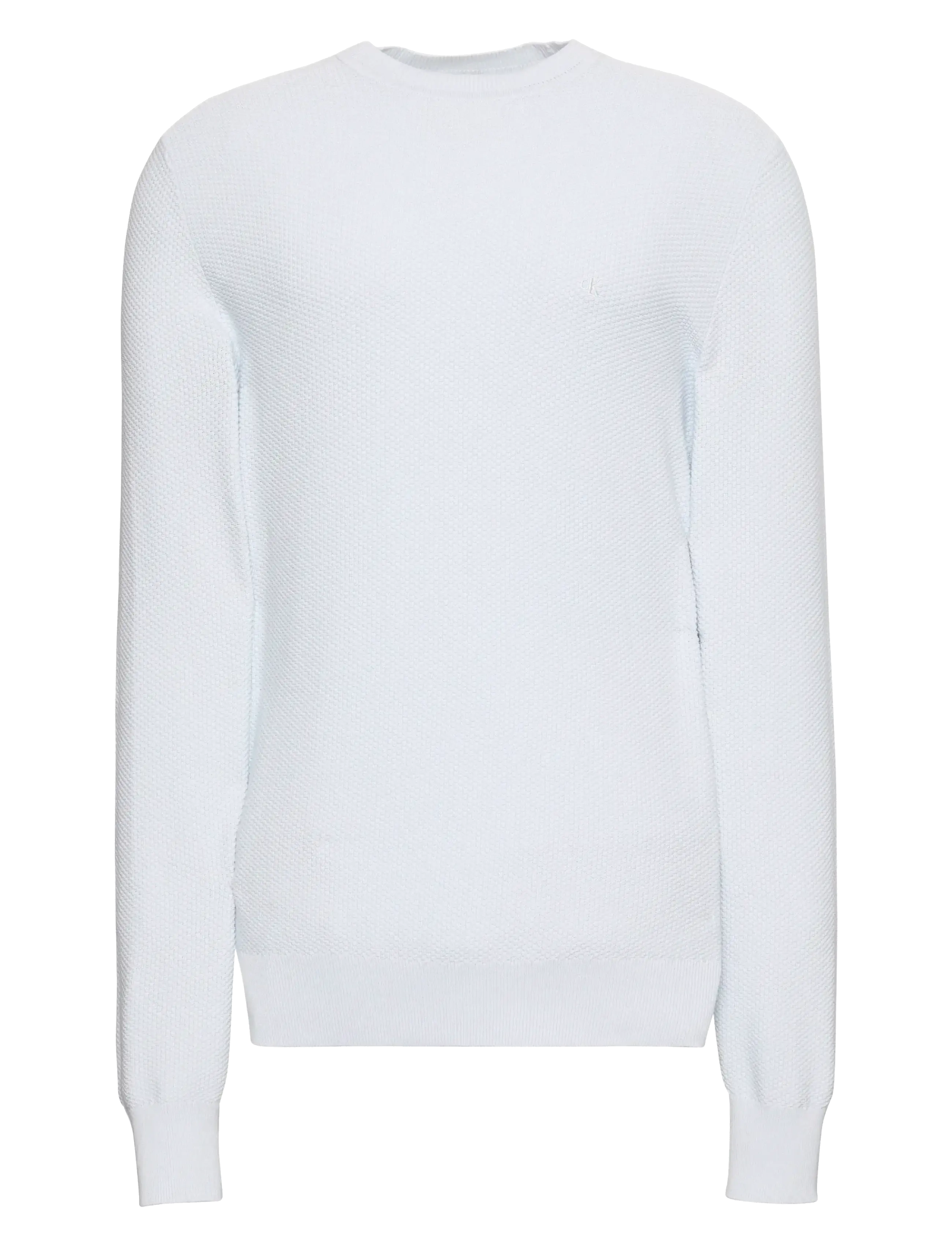 Calvin Klein Ls Textured Cotton Crewnk Sweate, Mænd, Tekstureret Rundhals Sweater, Blå, Str: XL