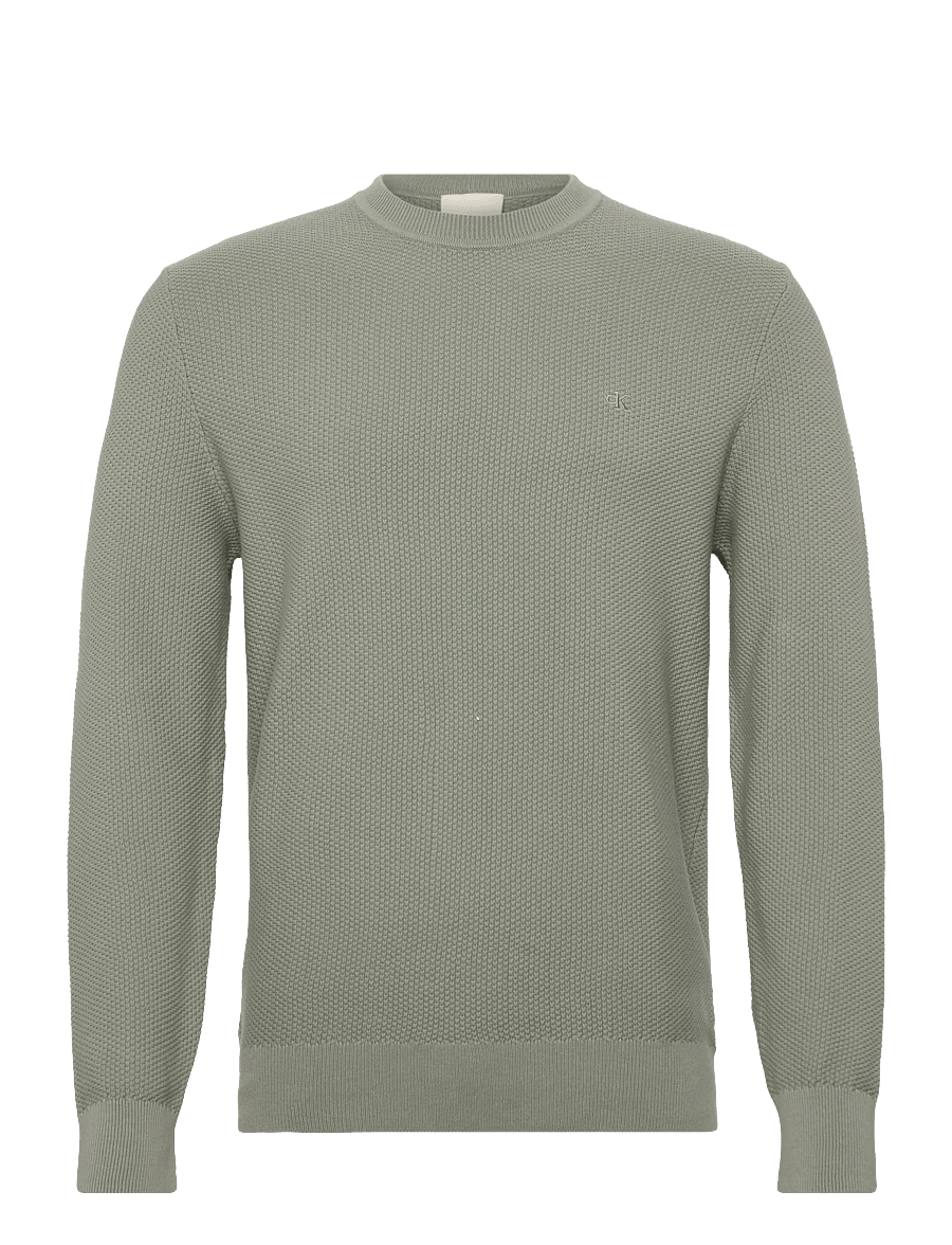 Calvin Klein - LS TEXTURED COTTON CREWNK SWEATE - round necks - shadow - 1