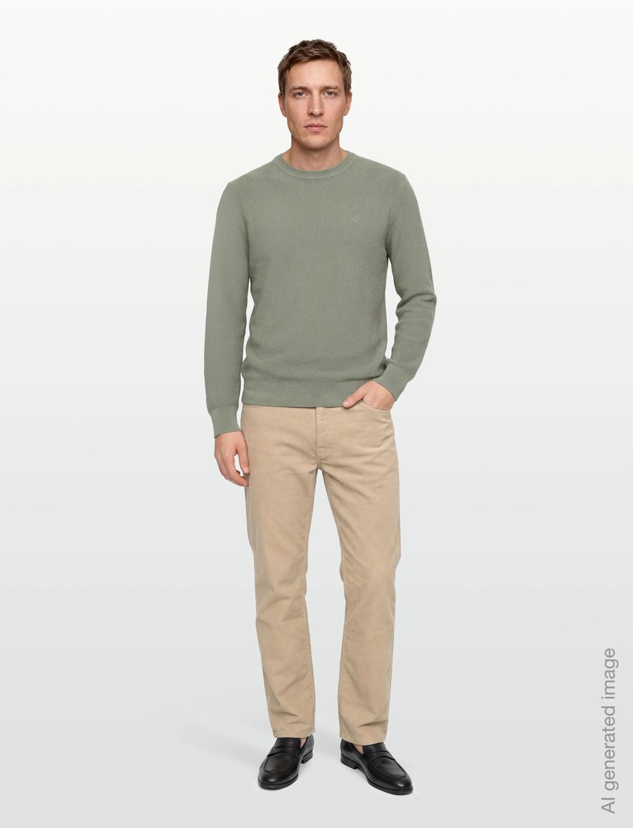 Calvin Klein - LS TEXTURED COTTON CREWNK SWEATE - round necks - shadow - 0