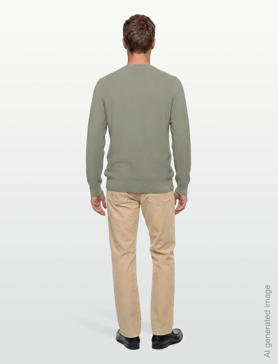 Calvin Klein - LS TEXTURED COTTON CREWNK SWEATE - round necks - shadow - 4
