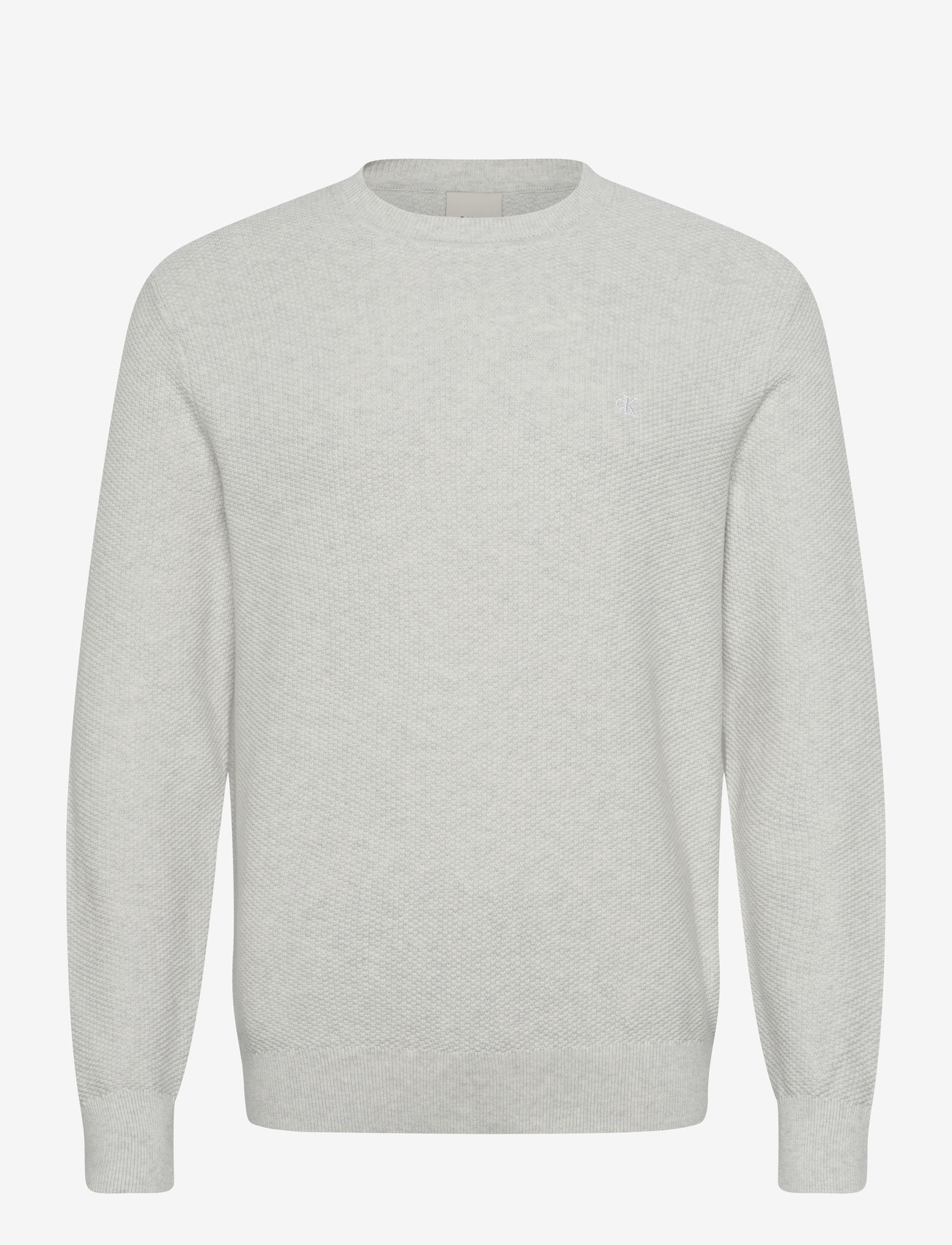 Calvin Klein - LS TEXTURED COTTON CREWNK SWEATE - rund hals - snow heather - 0