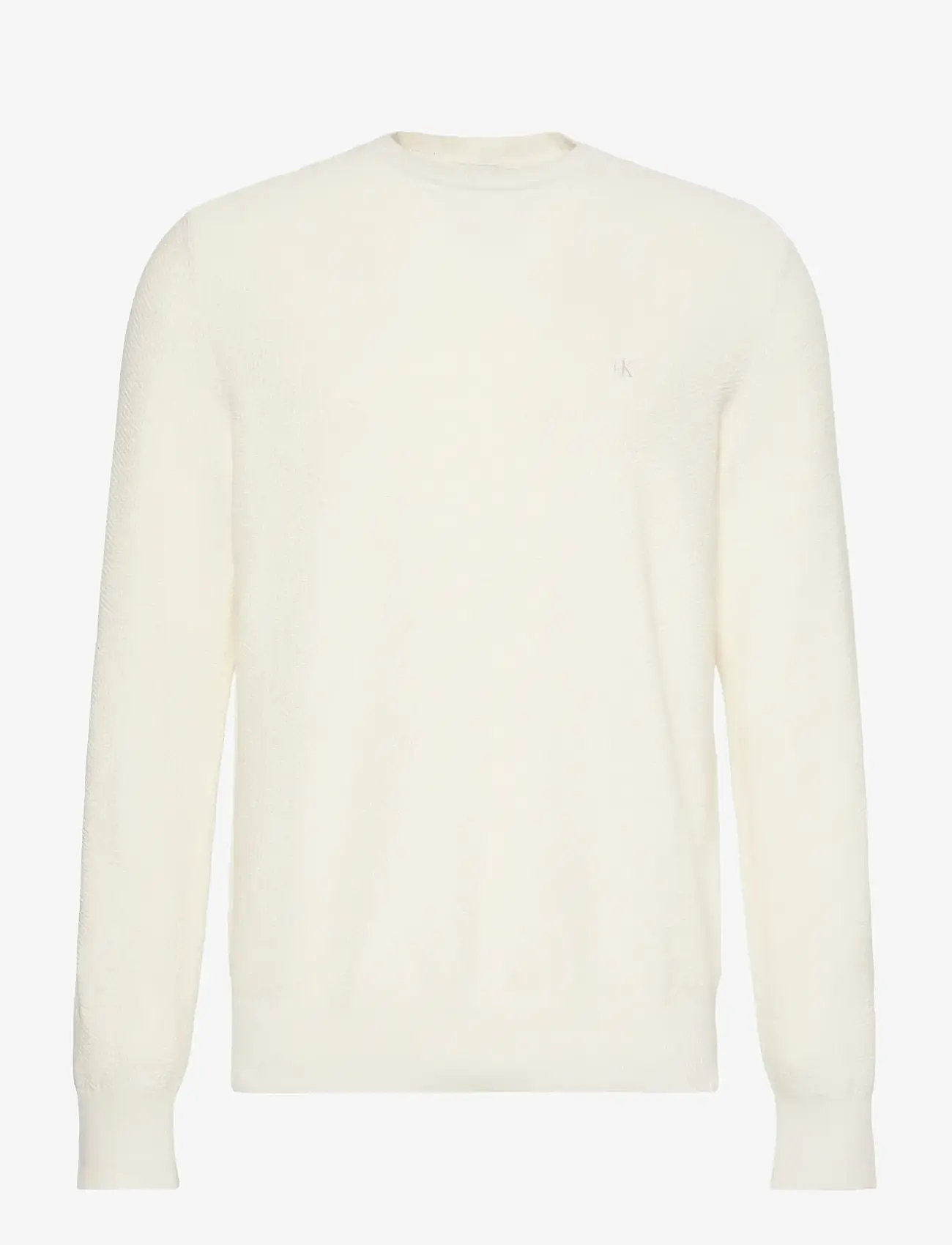 Calvin Klein - LS TEXTURED COTTON CREWNK SWEATE - rundhalsad - tofu - 1