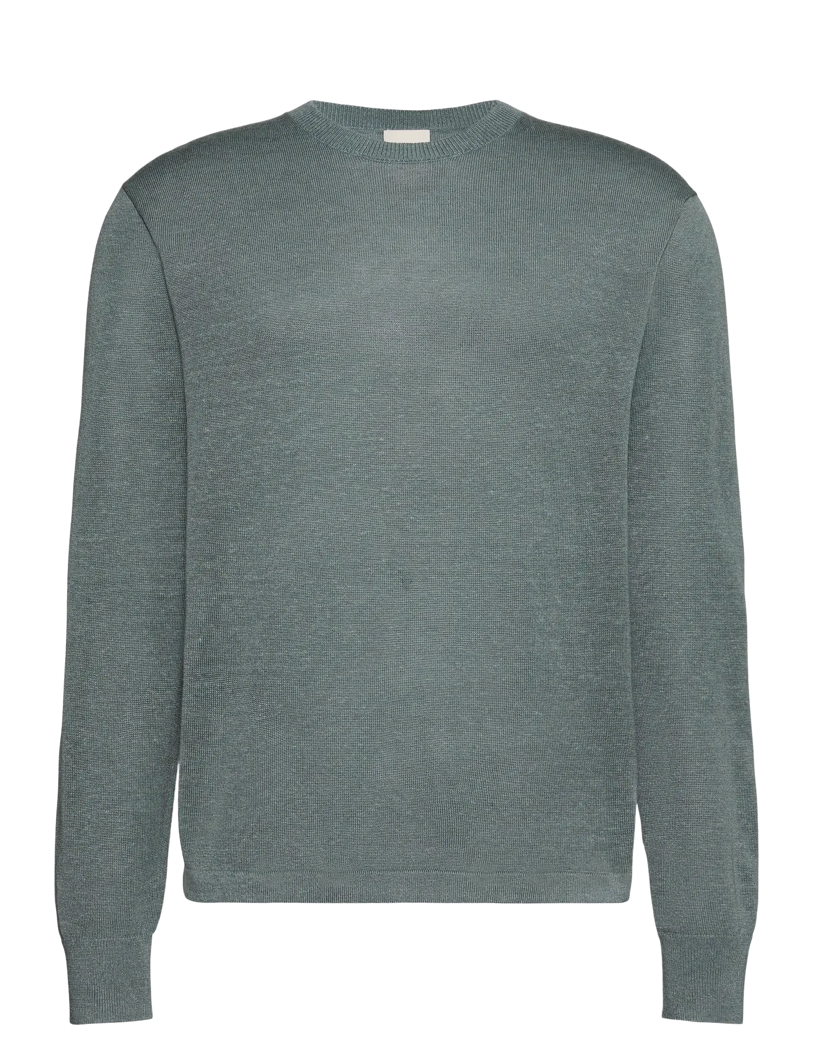 Calvin Klein LS LINEN BLEND CREW SWTR 12GG - Kläder - FROSTED SPRUCE / khaki/green