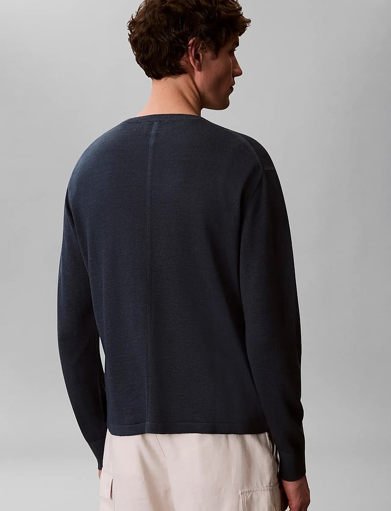 Calvin Klein - LS LINEN BLEND CREW SWTR 12GG - rund hals - navy stone - 3