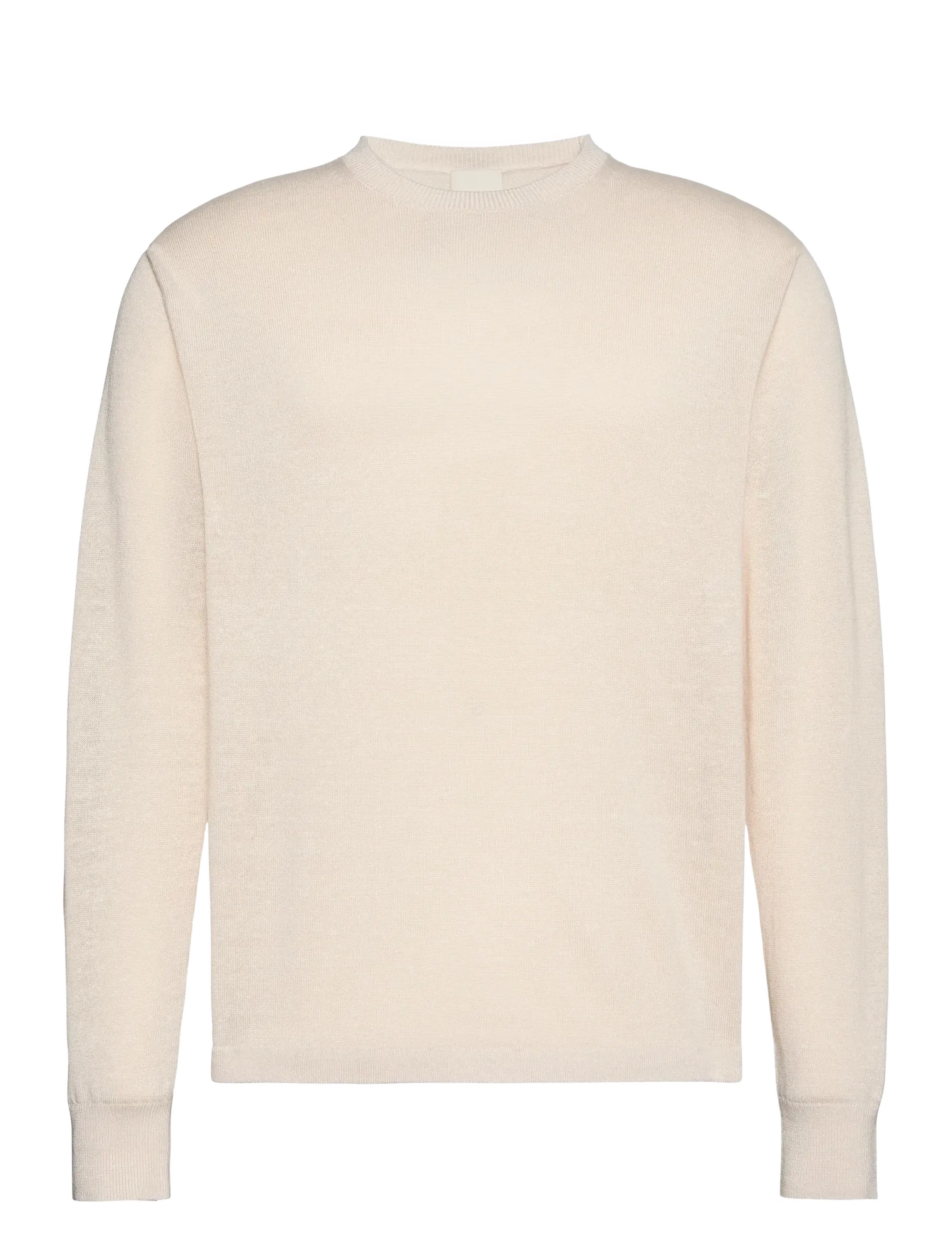Calvin Klein LS LINEN BLEND CREW SWTR 12GG - Rundhals - WHITE SAND / cream