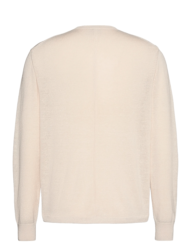 Calvin Klein - LS LINEN BLEND CREW SWTR 12GG - rund hals - white sand - 2