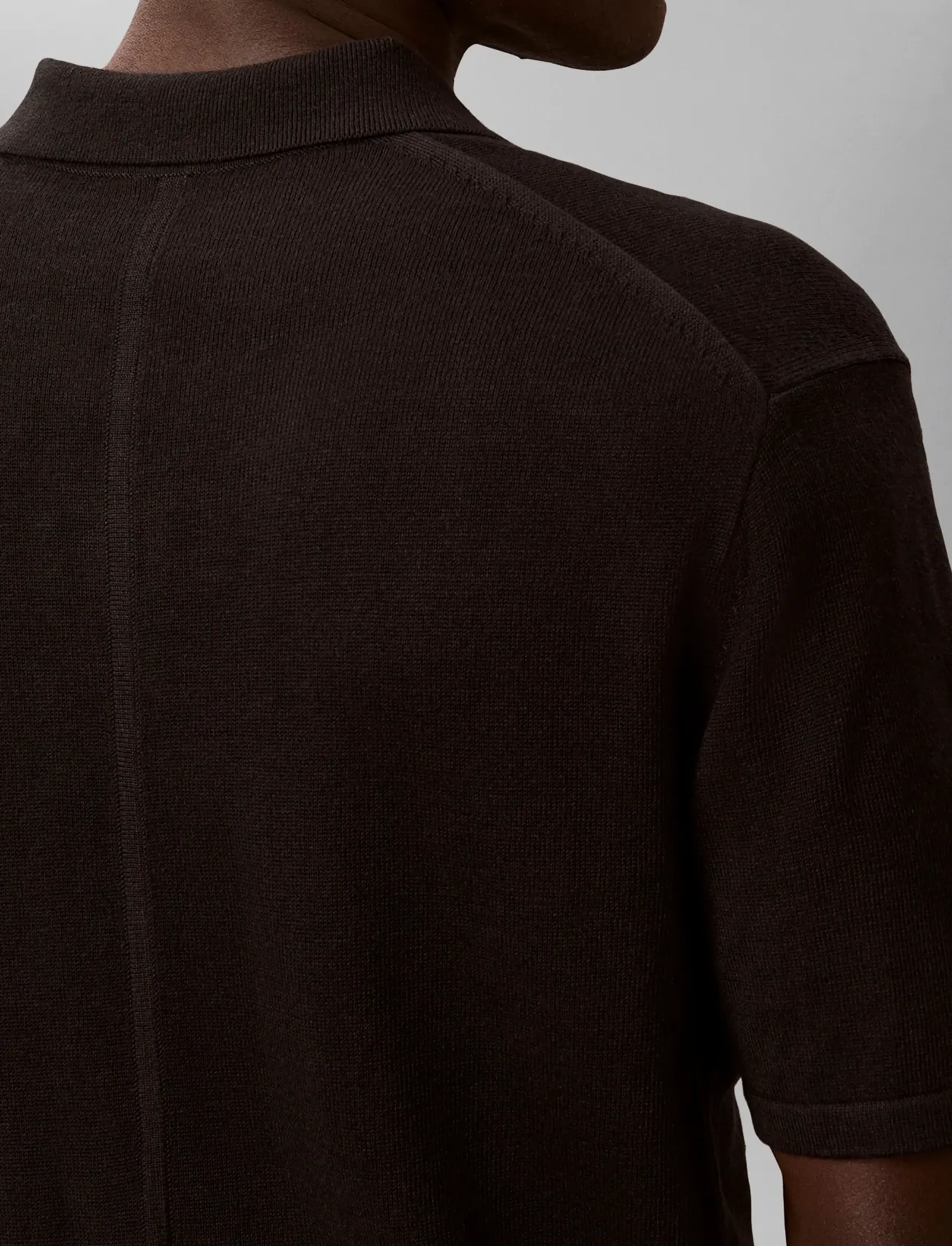 Calvin Klein - SS LINEN BLND JOHNNY SWTR 12GG - polostrik - black - 4