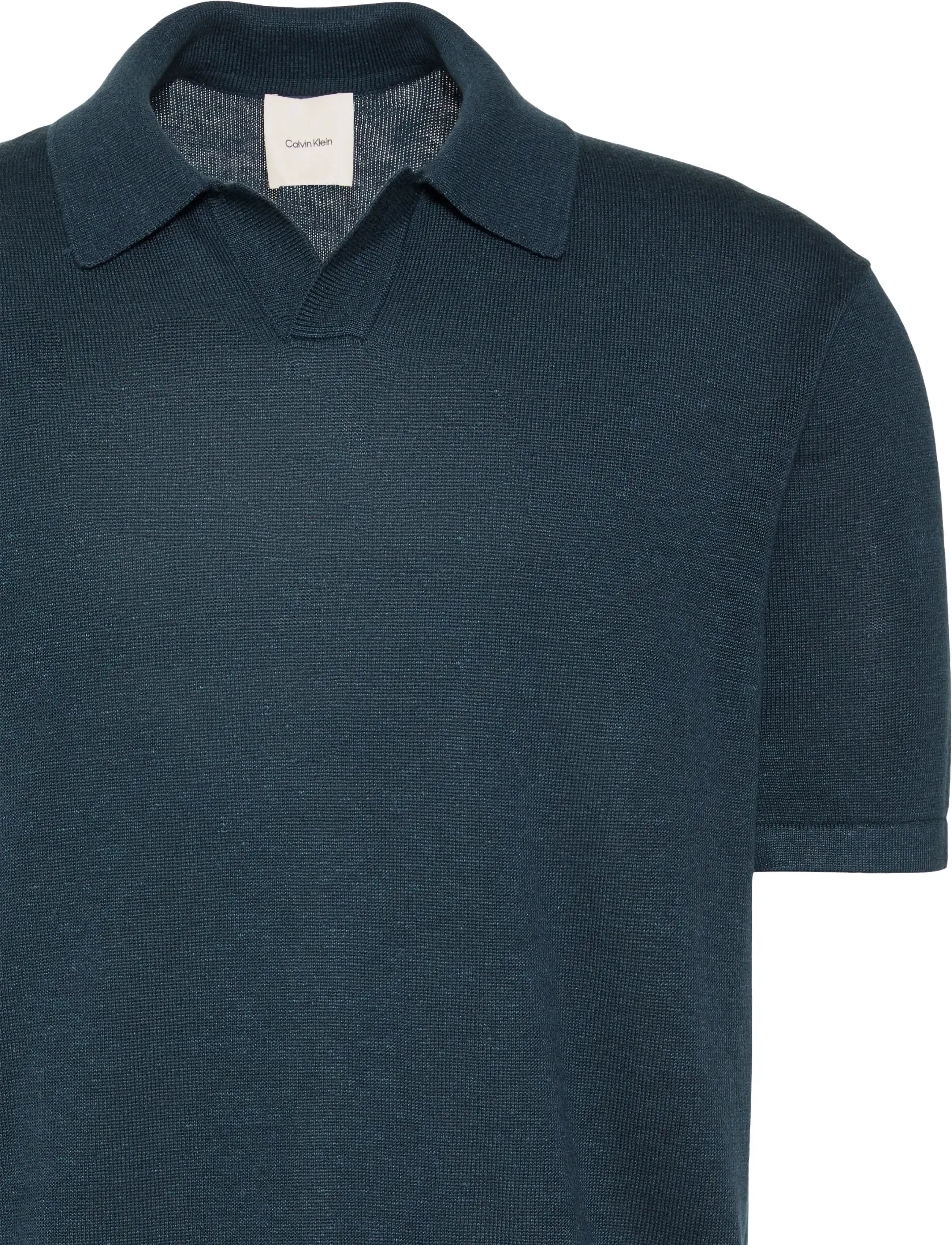 Calvin Klein - SS LINEN BLND JOHNNY SWTR 12GG - polostrik - navy stone - 2