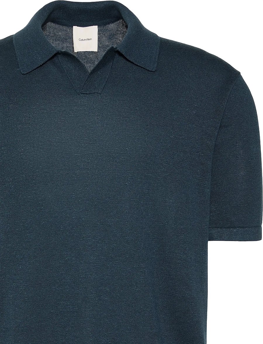 Calvin Klein - SS LINEN BLND JOHNNY SWTR 12GG - polostrik - navy stone - 2