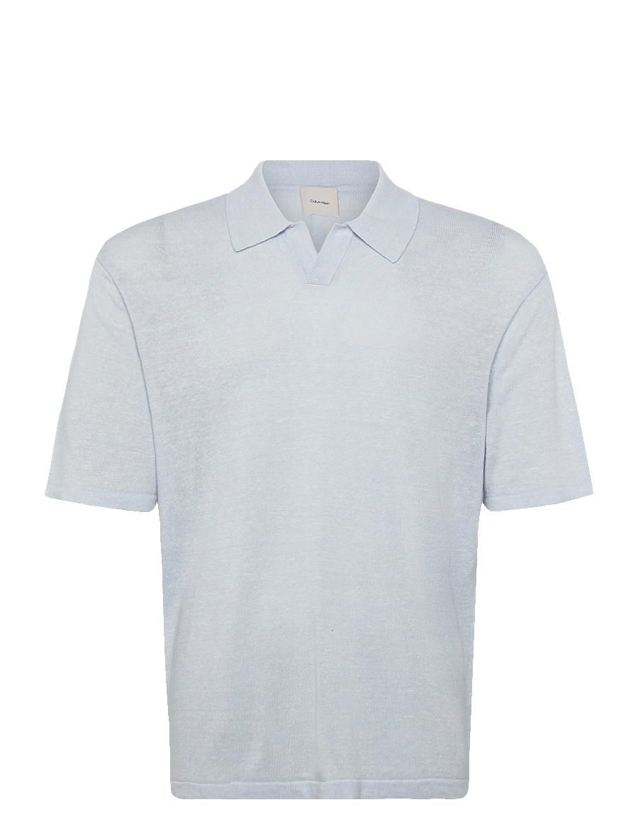 Calvin Klein - SS LINEN BLND JOHNNY SWTR 12GG - polostrik - plein air - 1