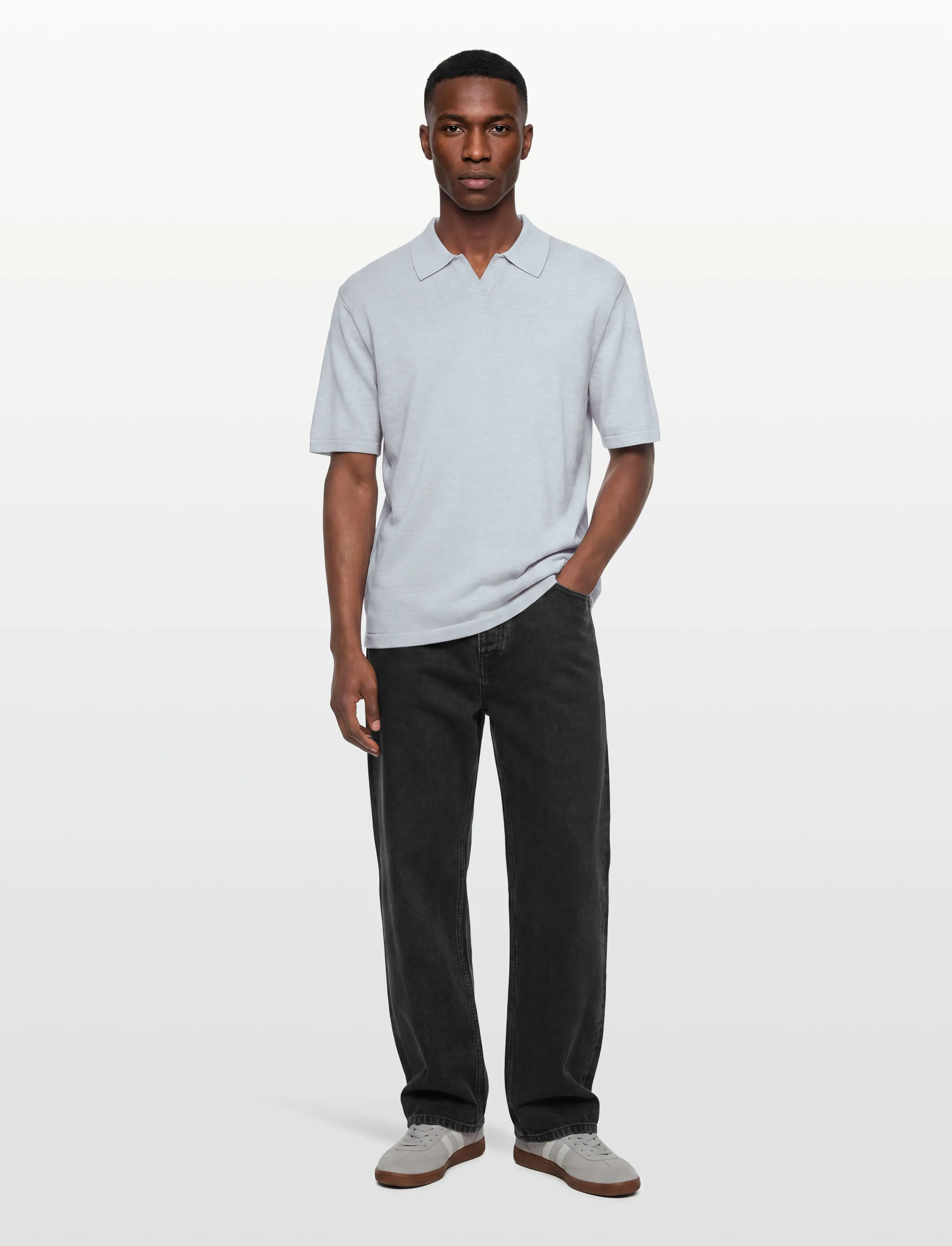 Calvin Klein - SS LINEN BLND JOHNNY SWTR 12GG - polostrik - plein air - 0