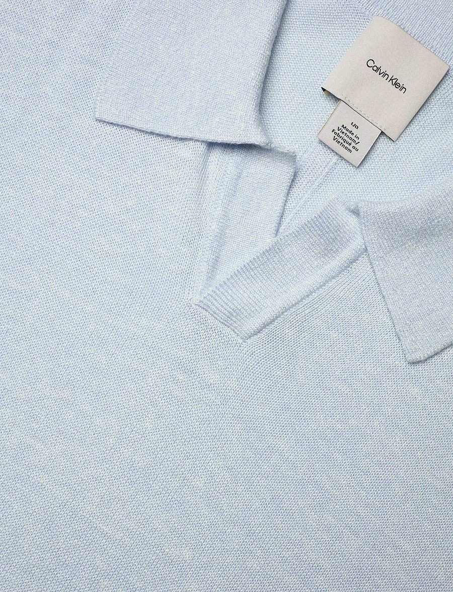 Calvin Klein - SS LINEN BLND JOHNNY SWTR 12GG - polostrik - plein air - 5