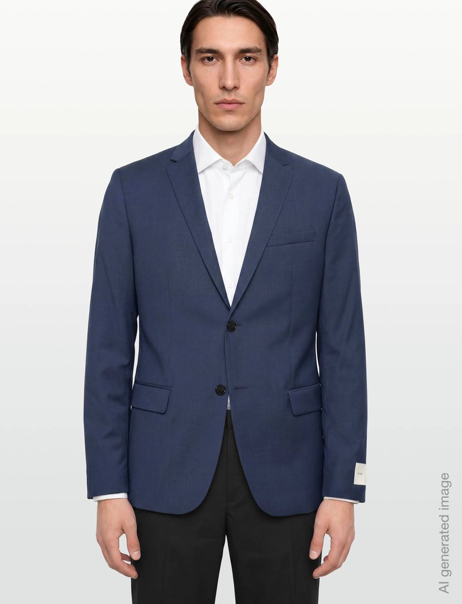 Calvin Klein - LS MICRO CHECK SLIM BLAZER - enkeltradede blazere - ink - 3