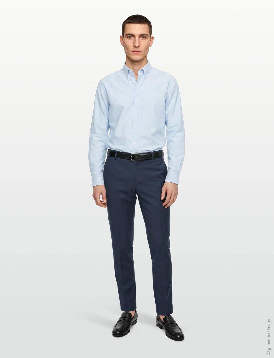 Calvin Klein - MICRO CHECK SLIM TROUSER - habitbukser - ink - 0