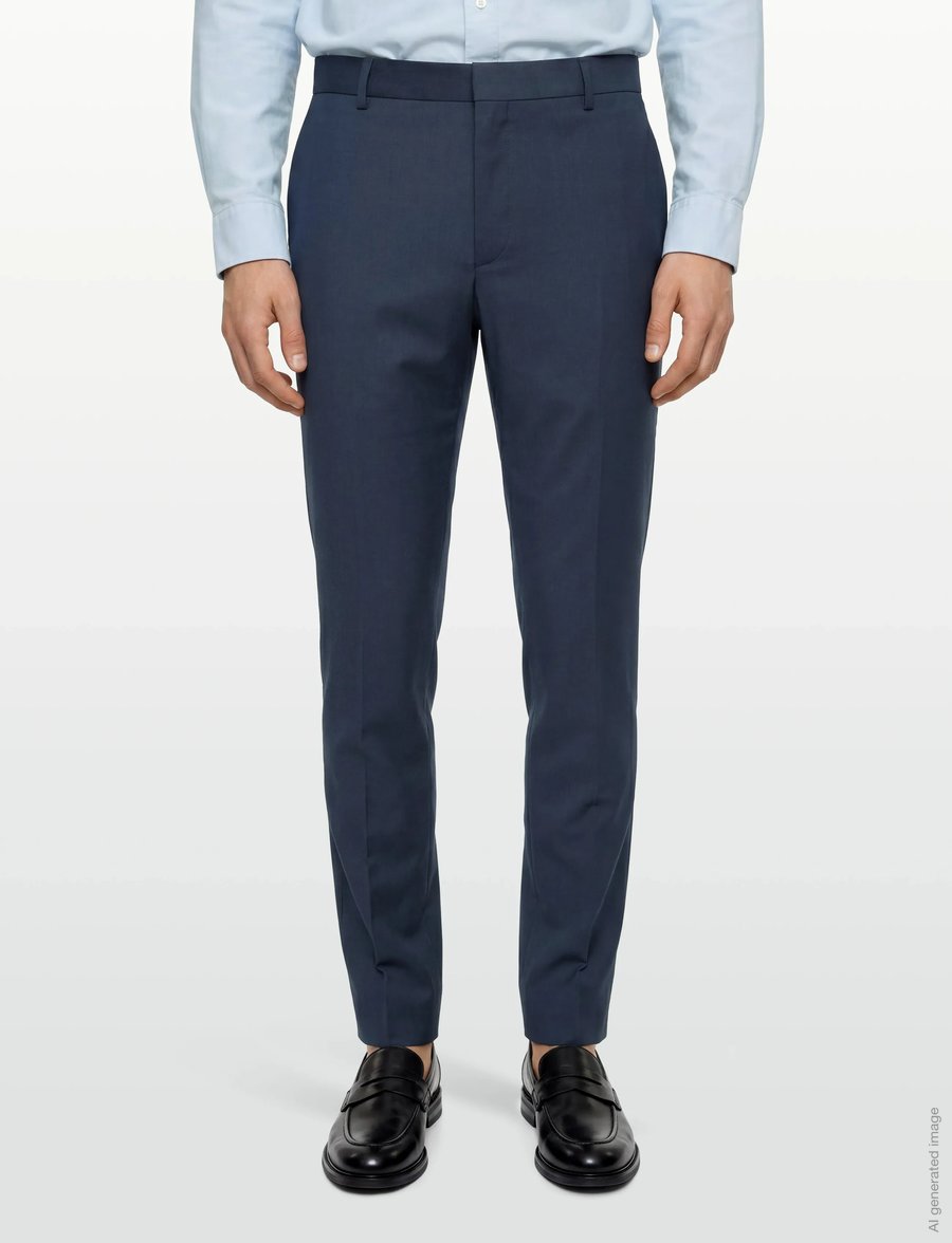 Calvin Klein - MICRO CHECK SLIM TROUSER - habitbukser - ink - 3