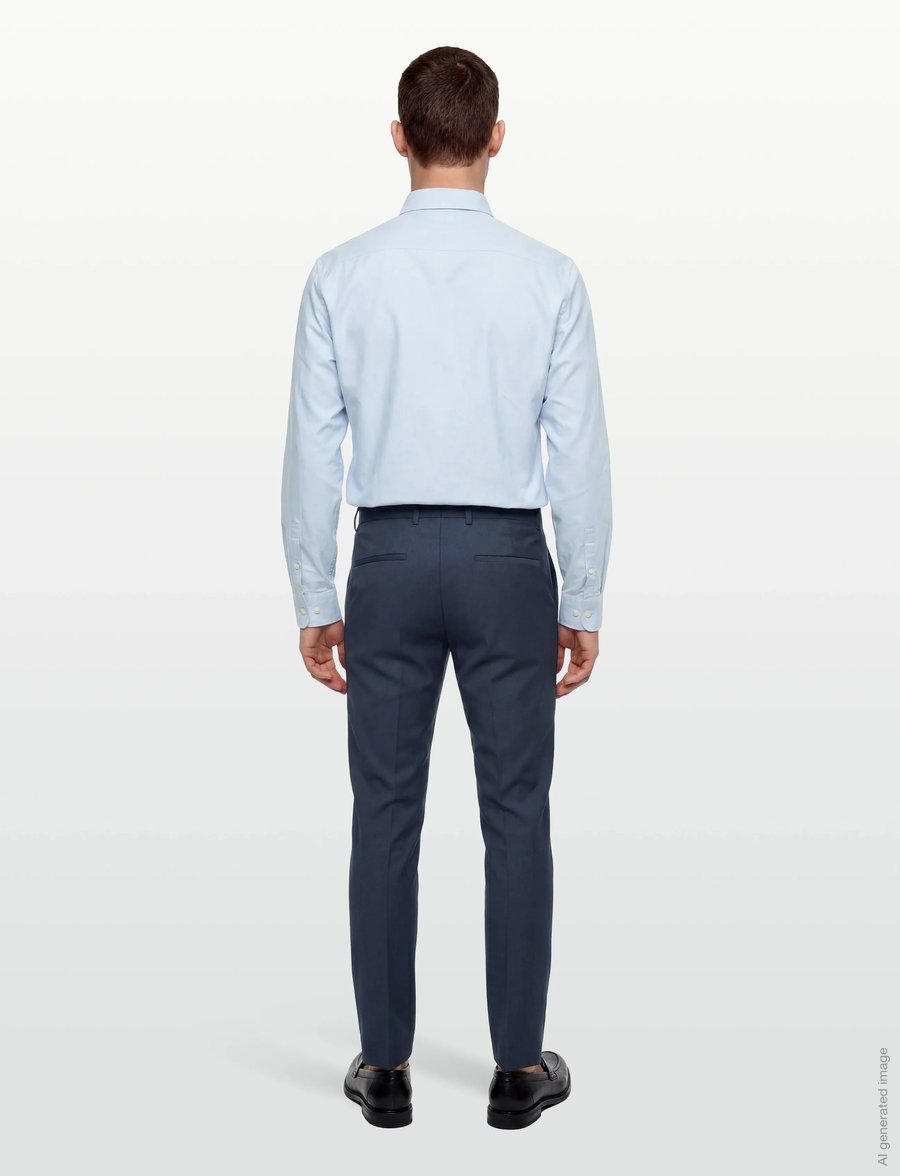 Calvin Klein - MICRO CHECK SLIM TROUSER - habitbukser - ink - 4