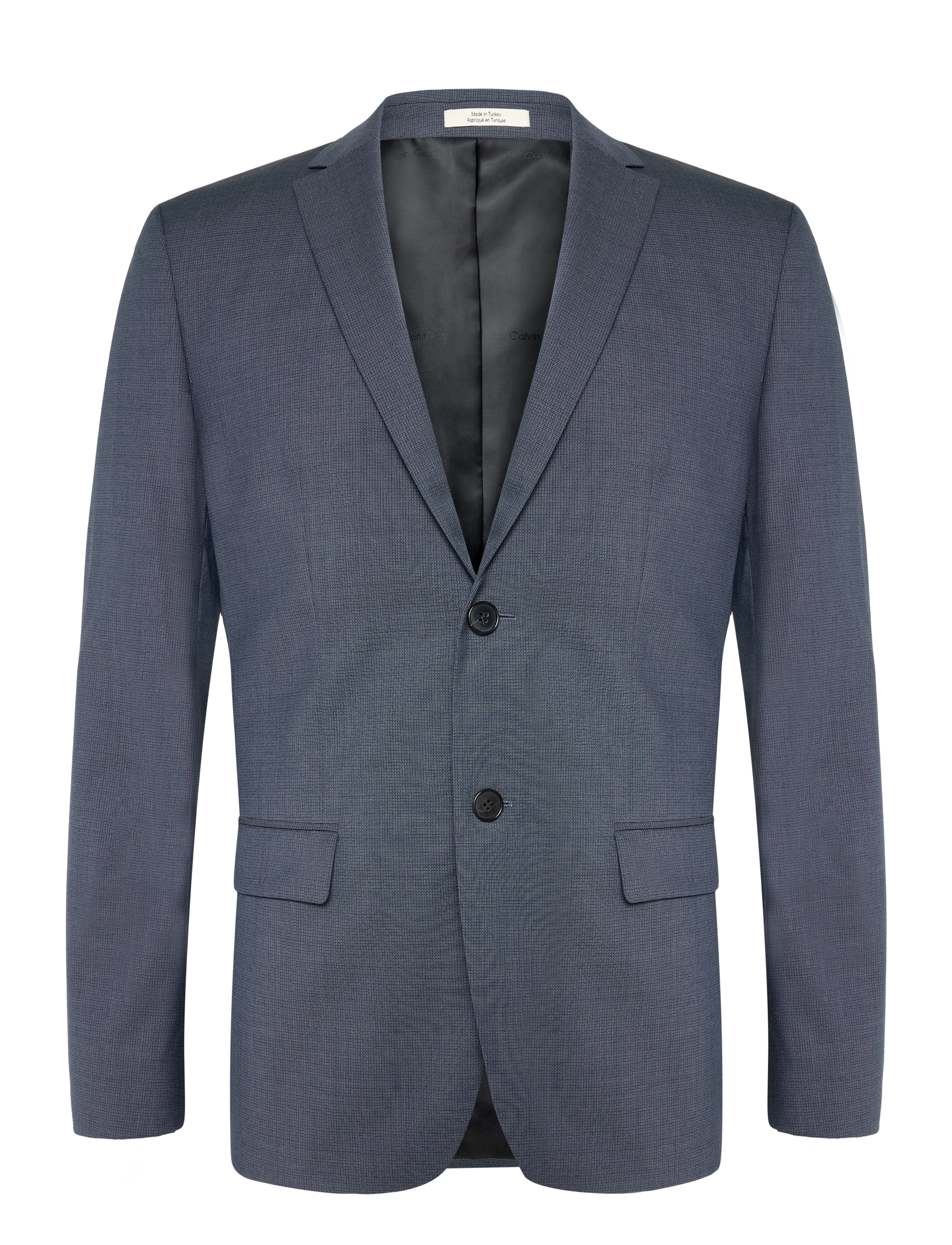 CALVIN KLEIN Ls Micro Grid Slim Blazer Blau - 50 - Herren