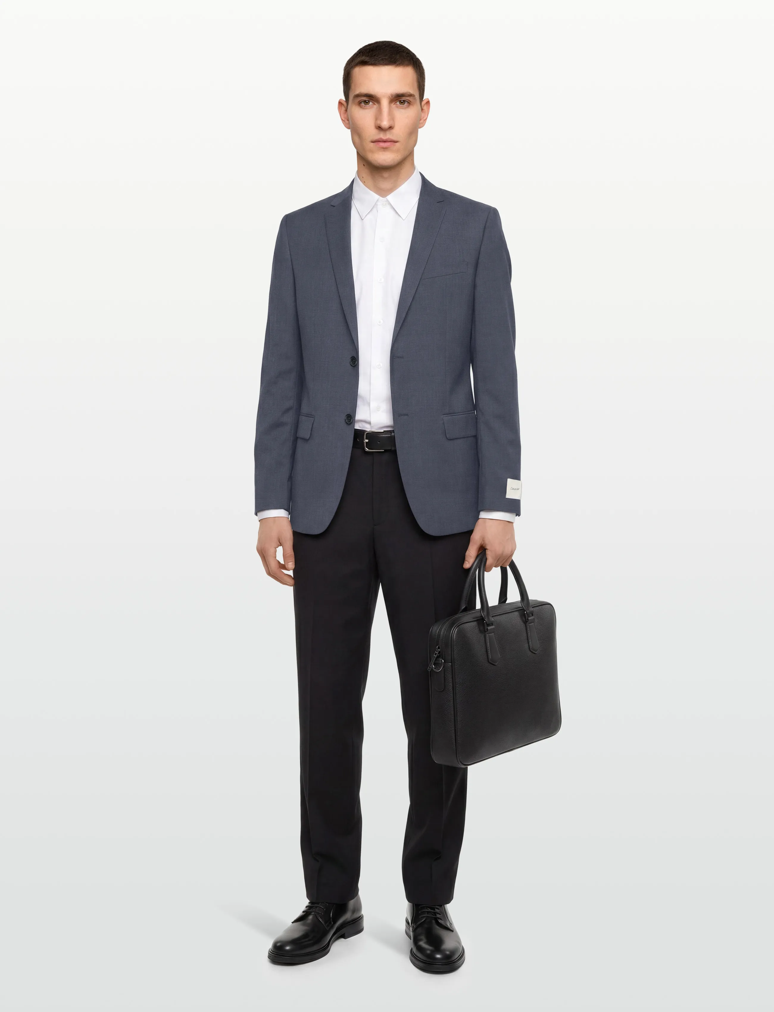 Calvin Klein Ls Micro Grid Slim Blazer, Mænd, Slim Fit Blazer, Blå, Str: 46