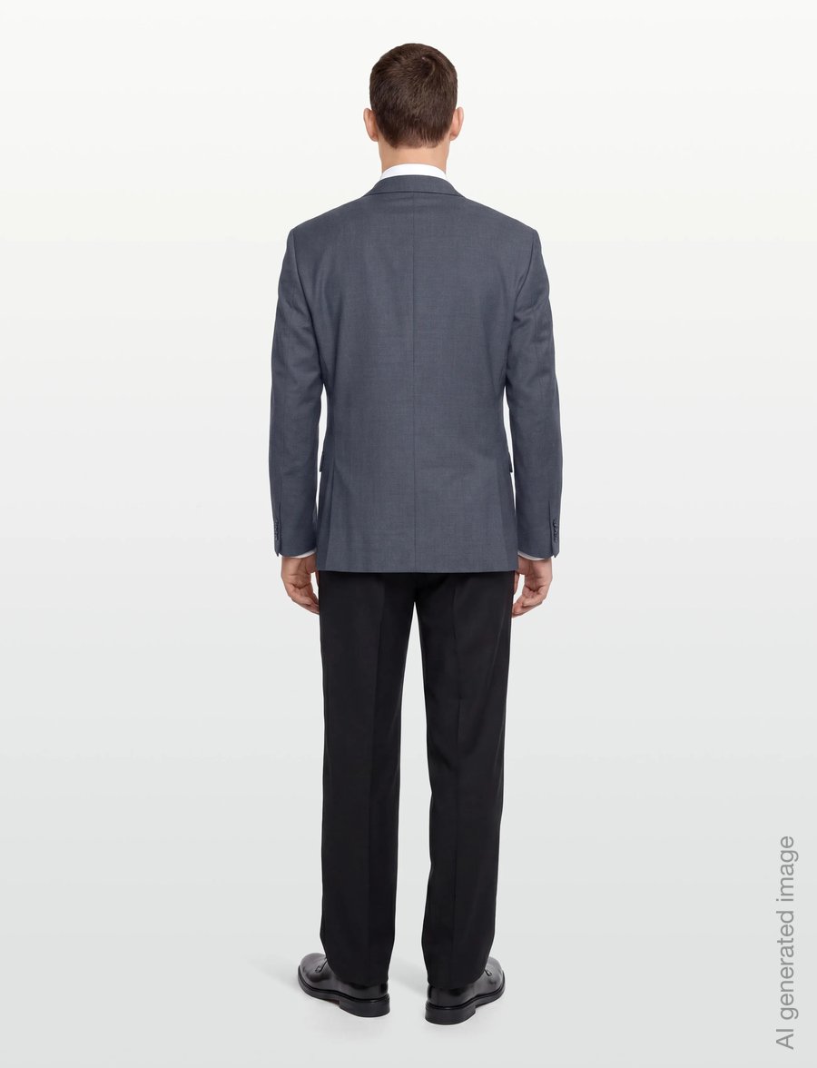 Calvin Klein - LS MICRO GRID SLIM BLAZER - einreiher - slate blue - 4