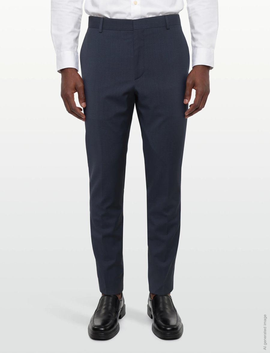 Calvin Klein - MICRO GRID SLIM TROUSER - habitbukser - dark sapphire - 3