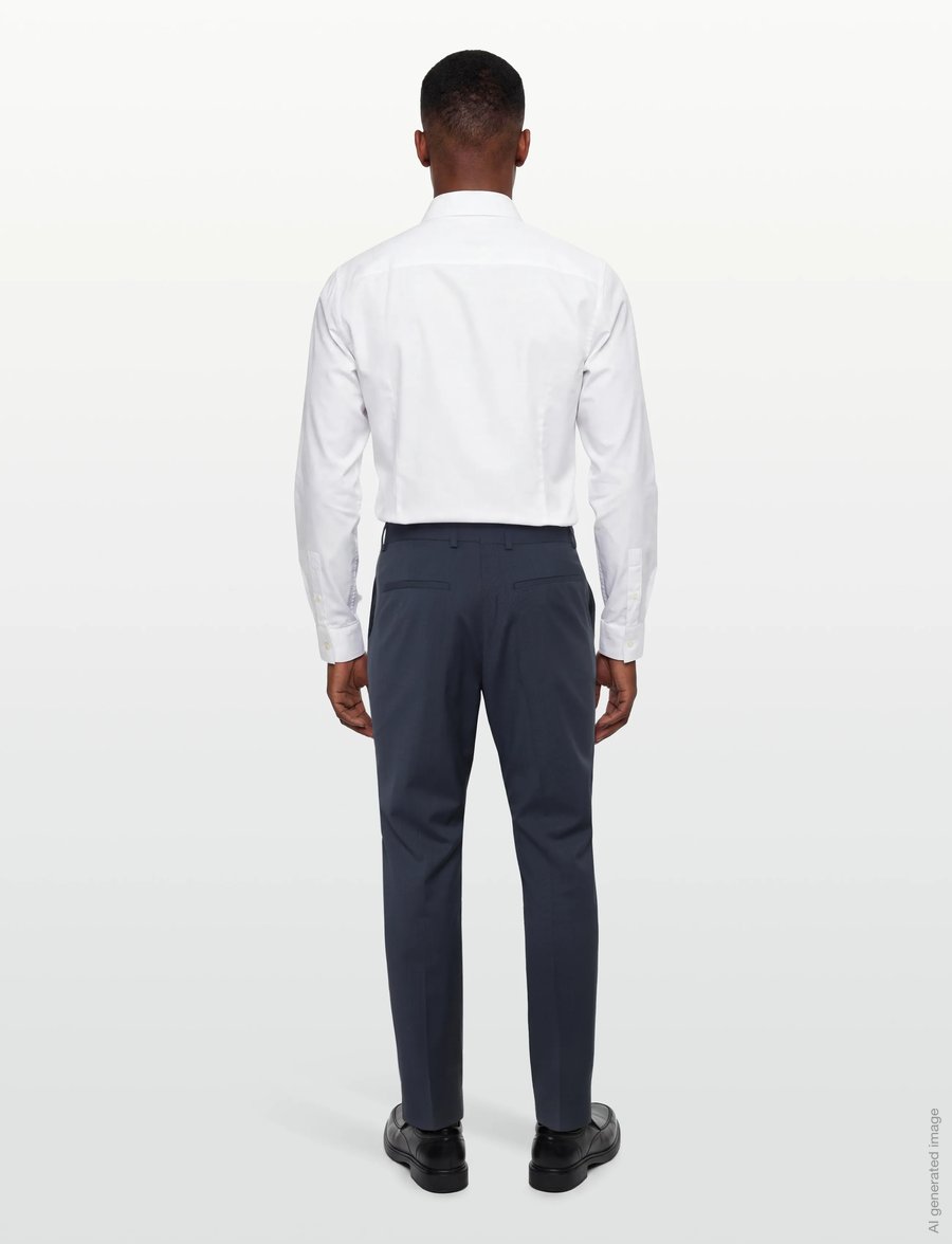 Calvin Klein - MICRO GRID SLIM TROUSER - habitbukser - dark sapphire - 4