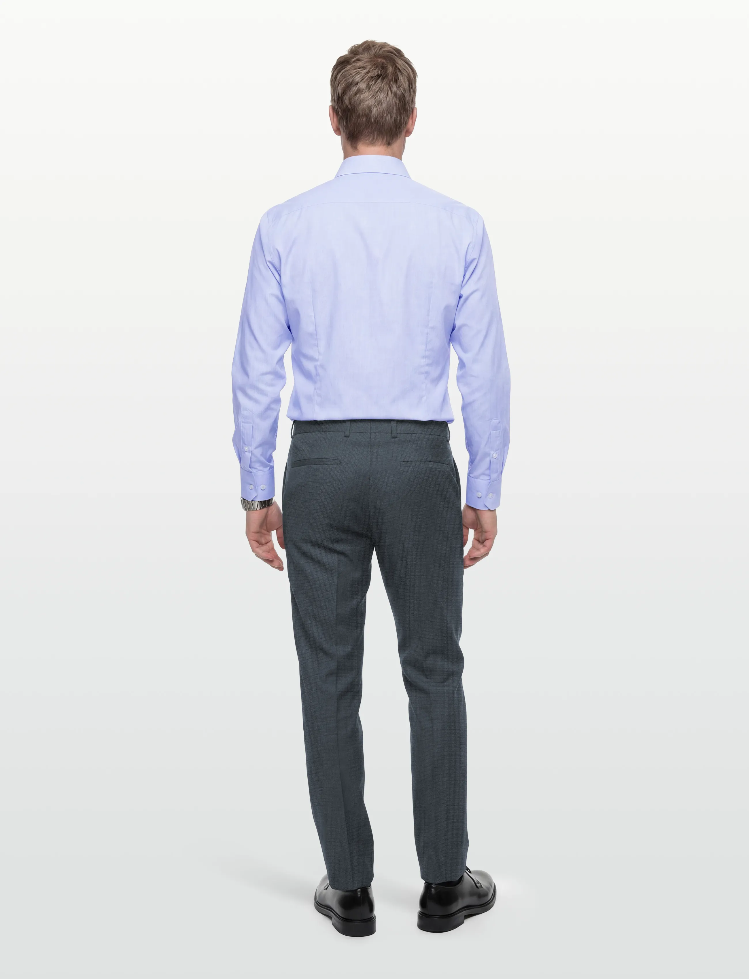 Calvin Klein - MICRO GRID SLIM TROUSER - suit trousers - slate blue - 4