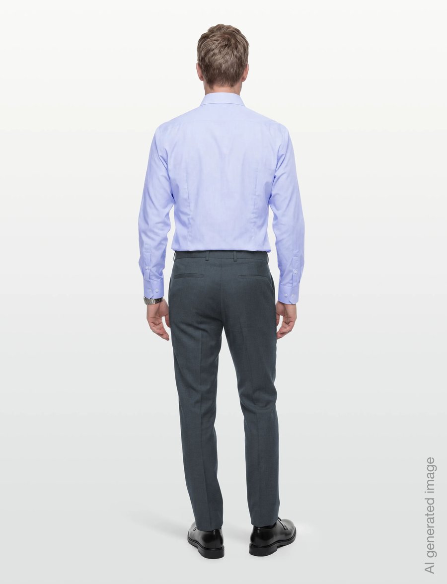 Calvin Klein - MICRO GRID SLIM TROUSER - habitbukser - slate blue - 4
