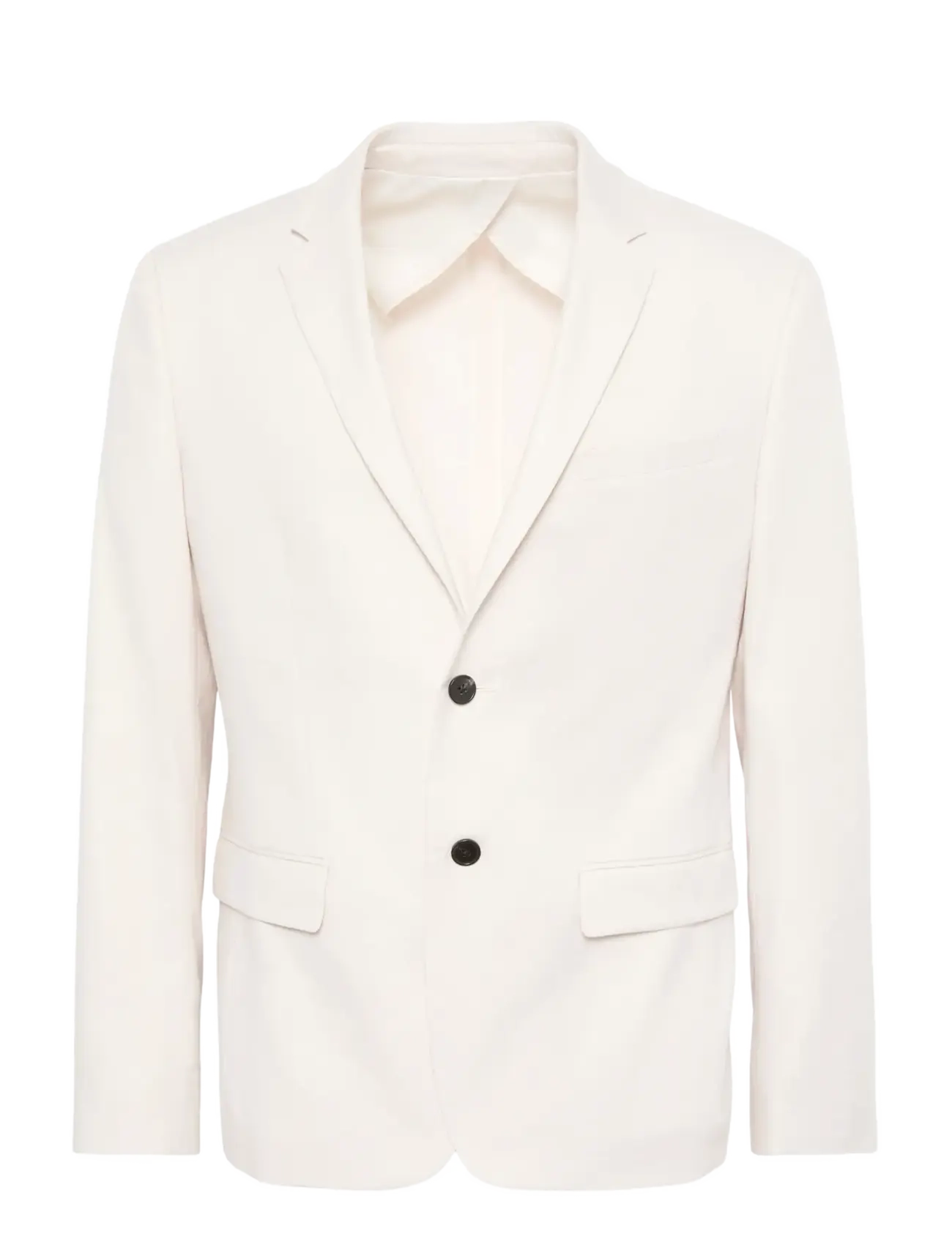 Calvin Klein LS LINEN LYOCELL SLIM BLAZER - Einreiher - WHITE SAND / cream