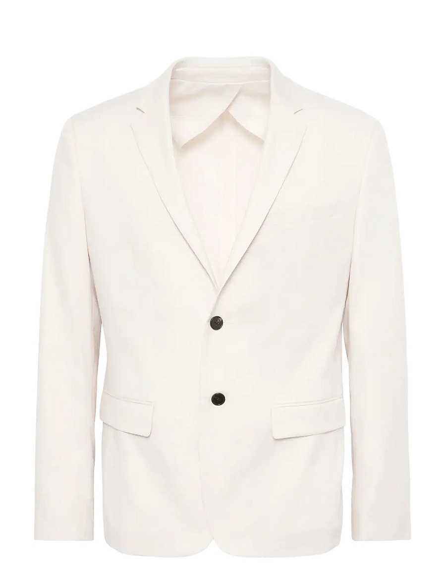 Calvin Klein - LS LINEN LYOCELL SLIM BLAZER - enkelknäppta kavajer - white sand - 1