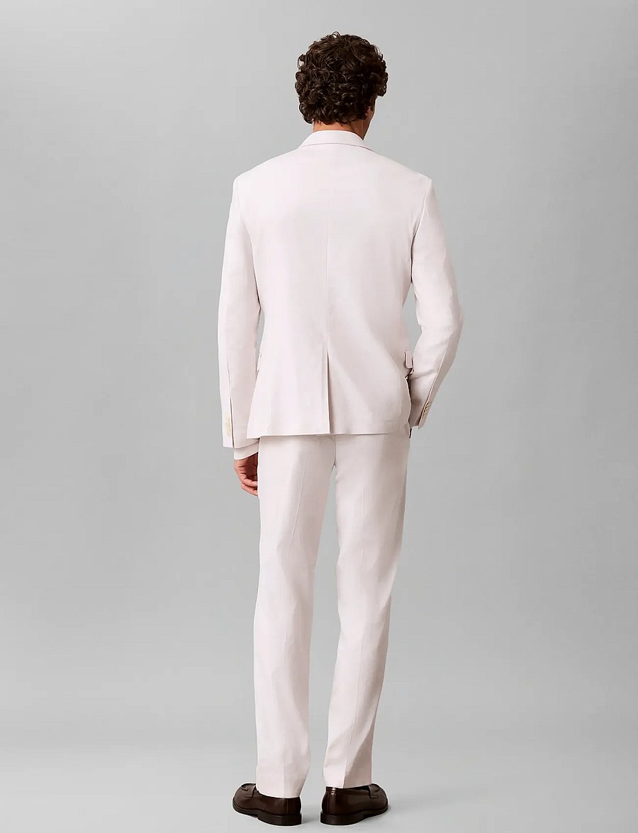 Calvin Klein - LS LINEN LYOCELL SLIM BLAZER - enkelknäppta kavajer - white sand - 2
