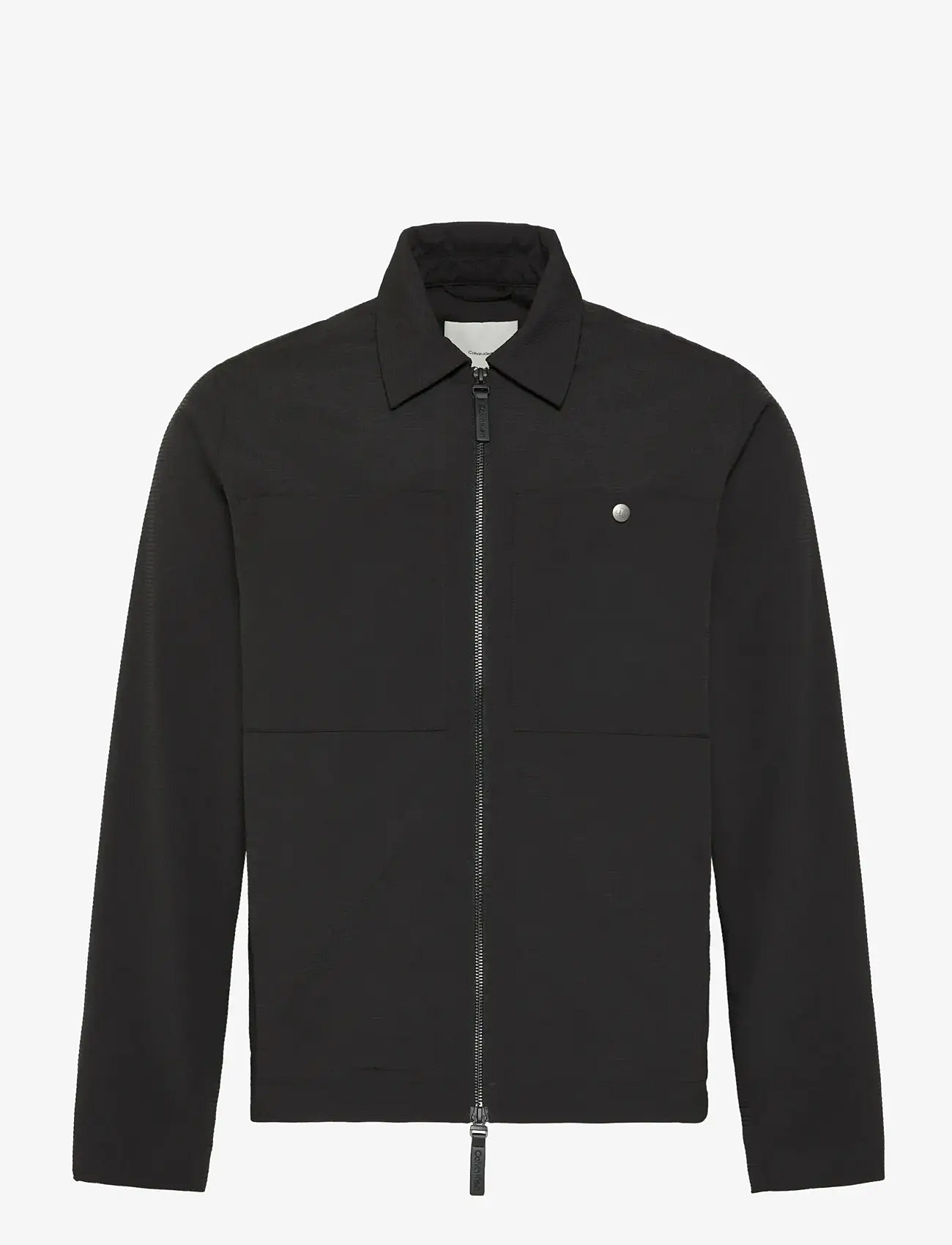 Calvin Klein - LS SEERSUCKER BLOUSON JACKET - forårsjakker - black - 1