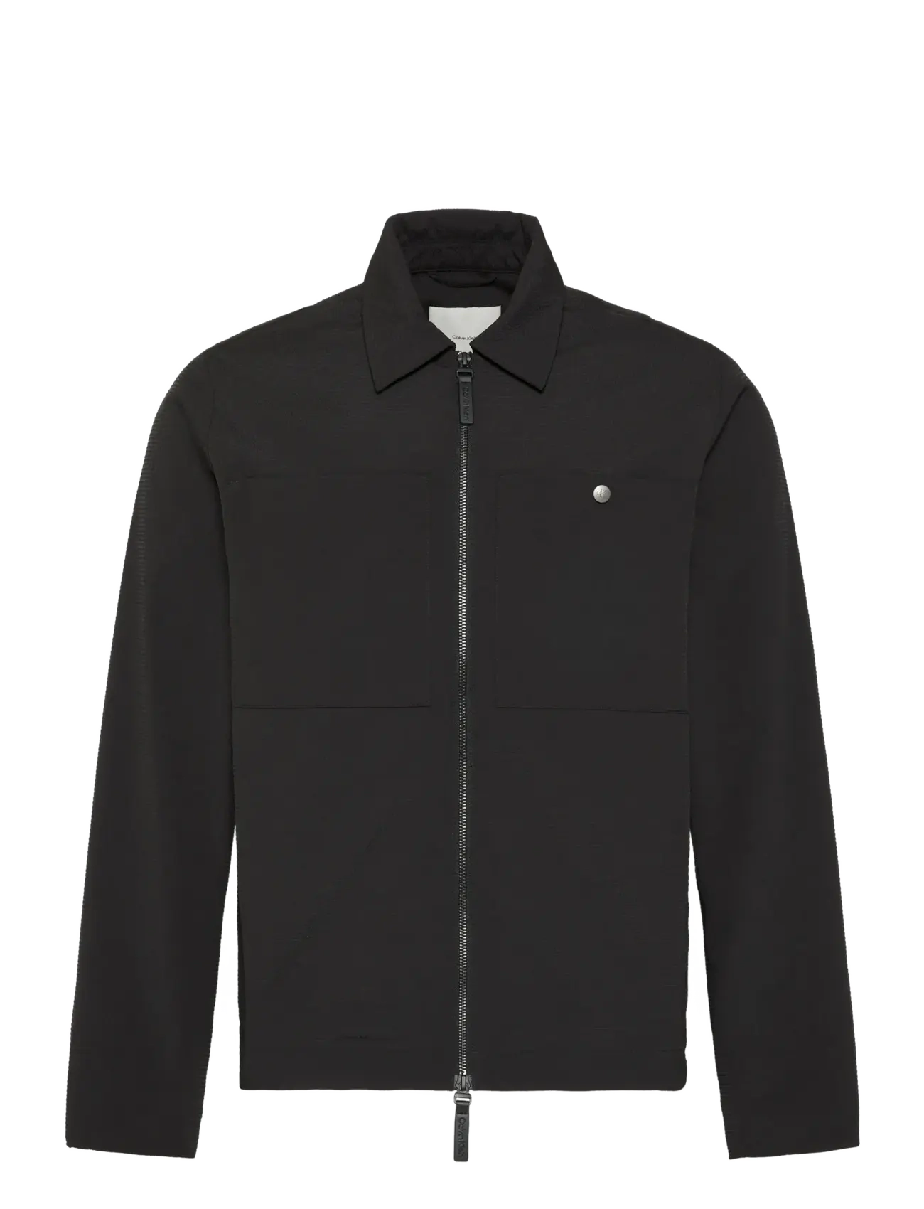 Calvin Klein LS SEERSUCKER BLOUSON JACKET - Premium-Styles - BLACK / black