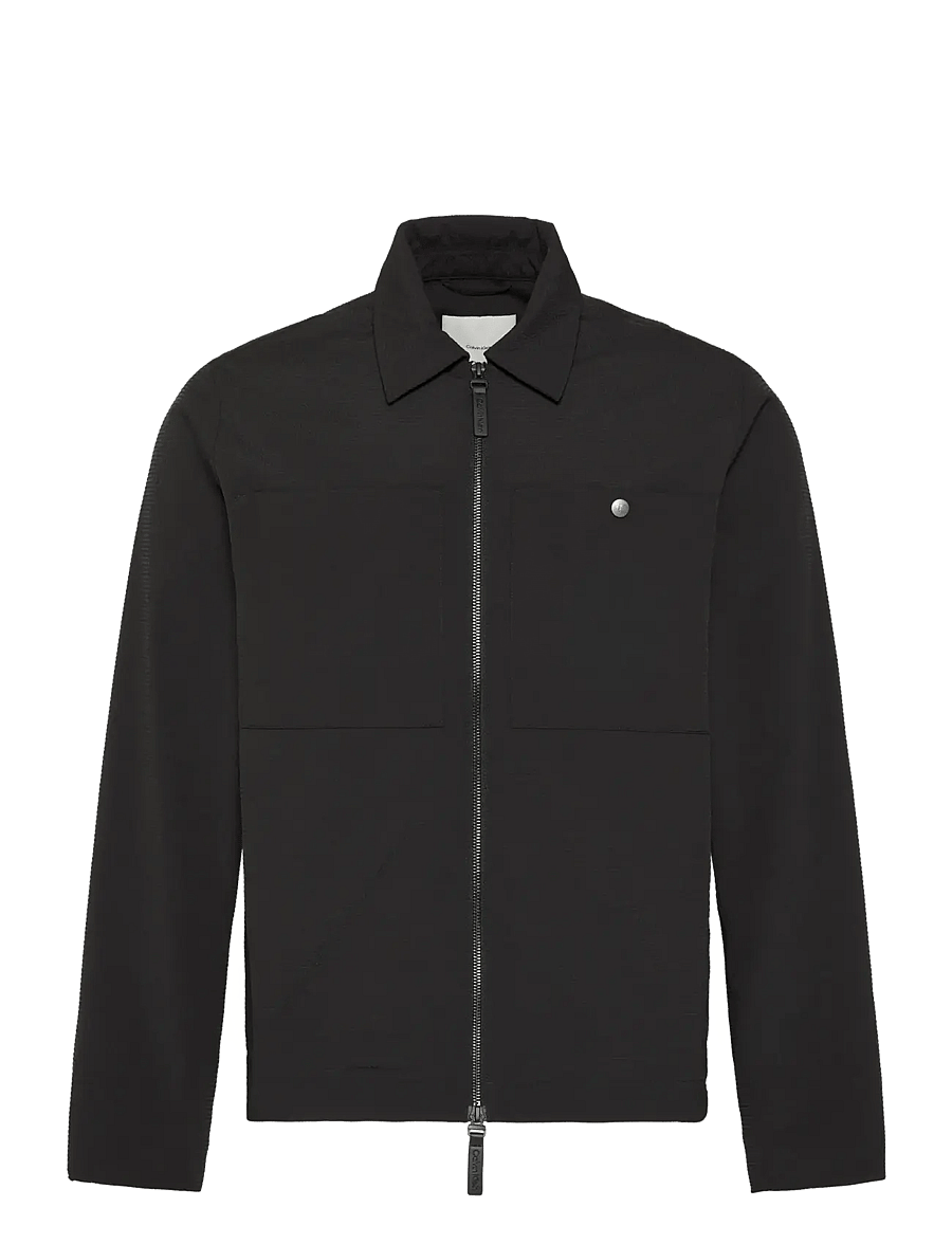 Calvin Klein - LS SEERSUCKER BLOUSON JACKET - fall jackets - black - 1