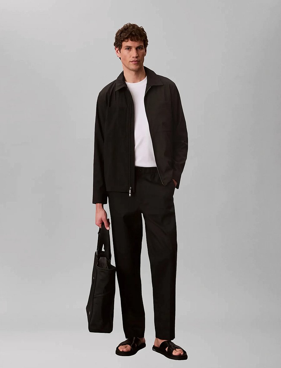 Calvin Klein - LS SEERSUCKER BLOUSON JACKET - fall jackets - black - 0