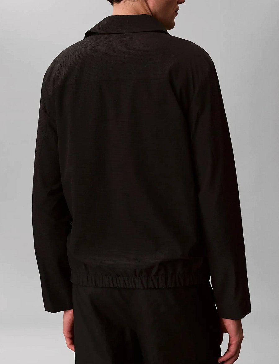 Calvin Klein - LS SEERSUCKER BLOUSON JACKET - fall jackets - black - 2