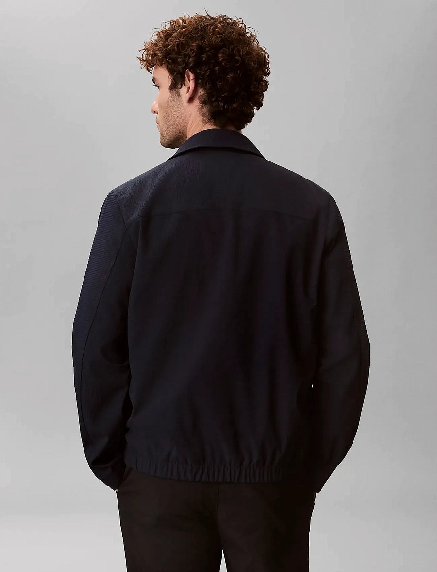Calvin Klein - LS SEERSUCKER BLOUSON JACKET - herfstjassen - dark sapphire - 2