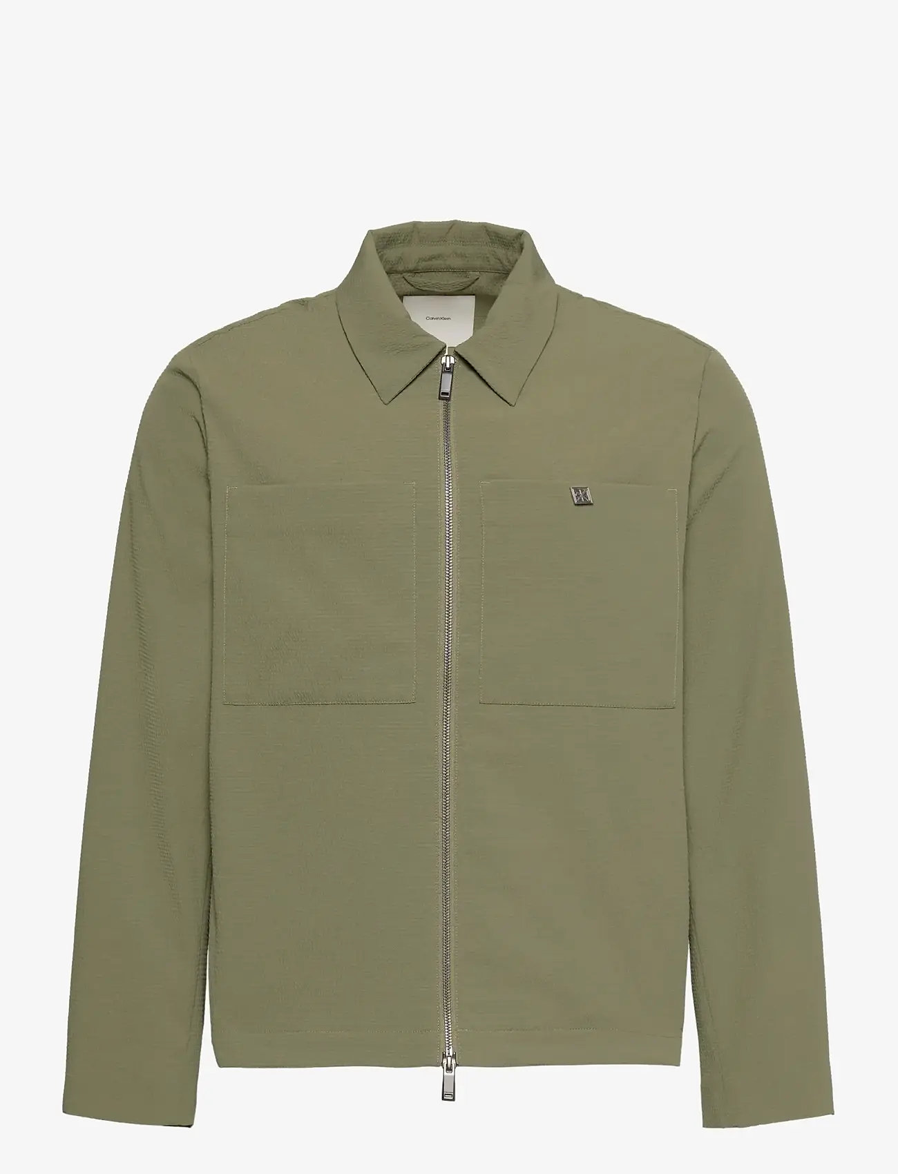 Calvin Klein - LS SEERSUCKER BLOUSON JACKET - forårsjakker - deep lichen green - 1