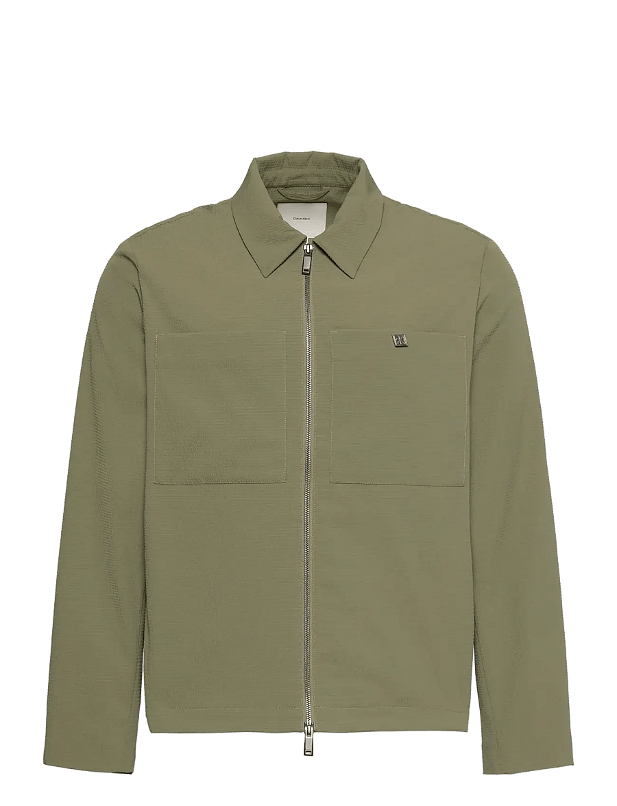 Calvin Klein - LS SEERSUCKER BLOUSON JACKET - herbstjacken - deep lichen green - 1