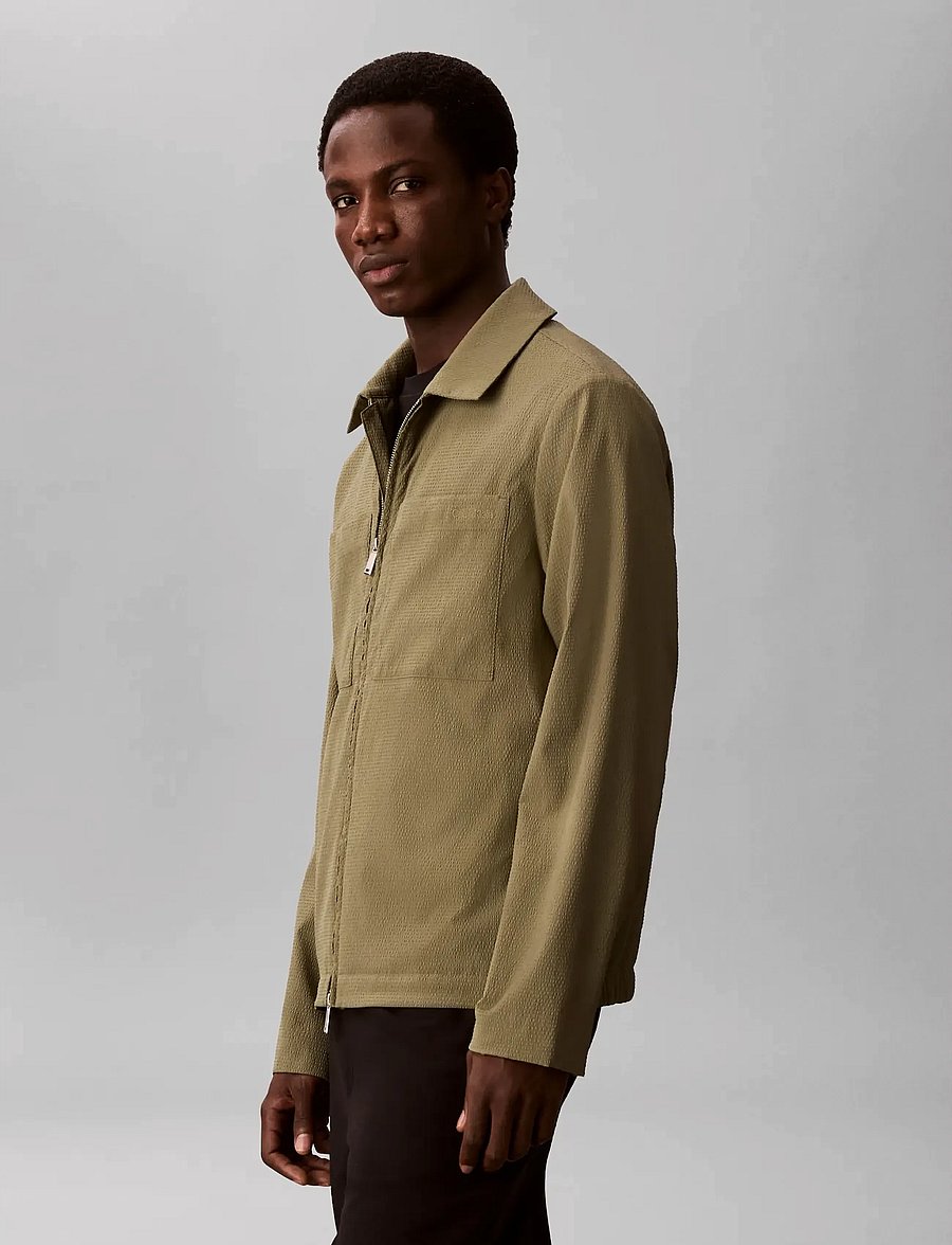 Calvin Klein - LS SEERSUCKER BLOUSON JACKET - herbstjacken - deep lichen green - 4