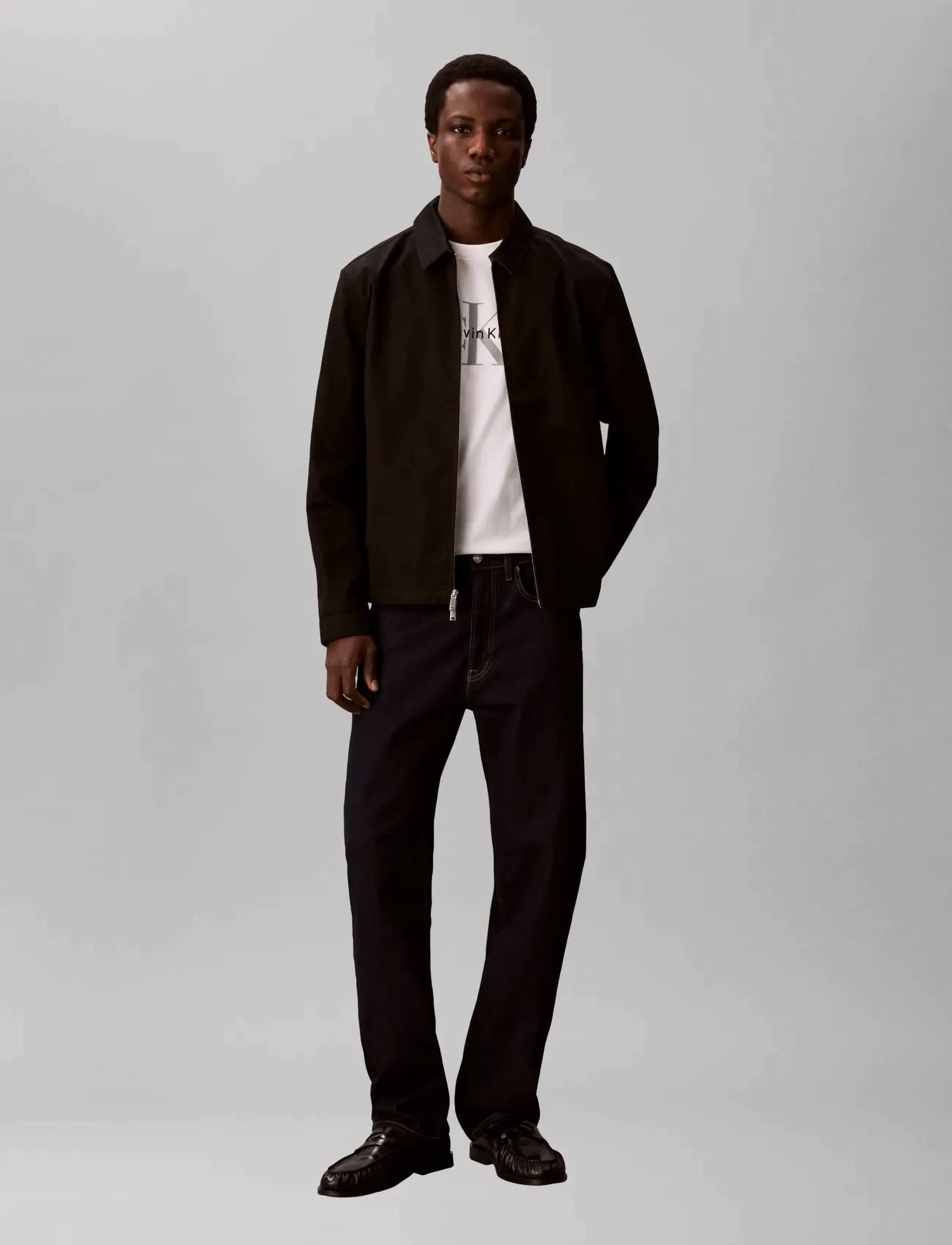 Calvin Klein LS COTTON WING COLLAR SHIRT JACK - Business - BLACK / black