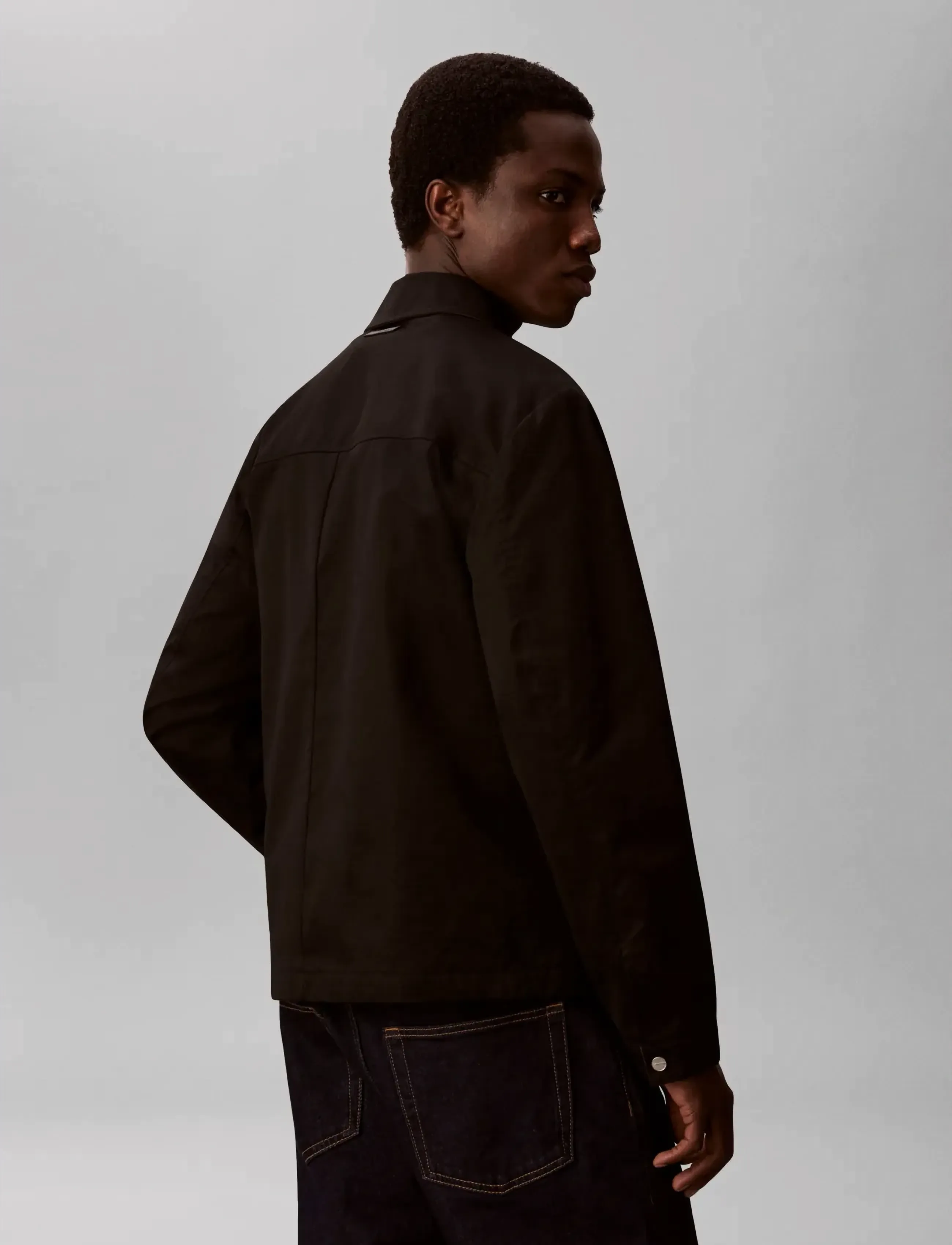 Calvin Klein - LS COTTON WING COLLAR SHIRT JACK - osta olukorra järgi - black - 2